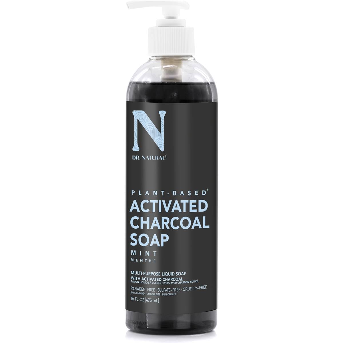 Dr Natural Charcoal Liquid Soap Mint 473ml Woolworths