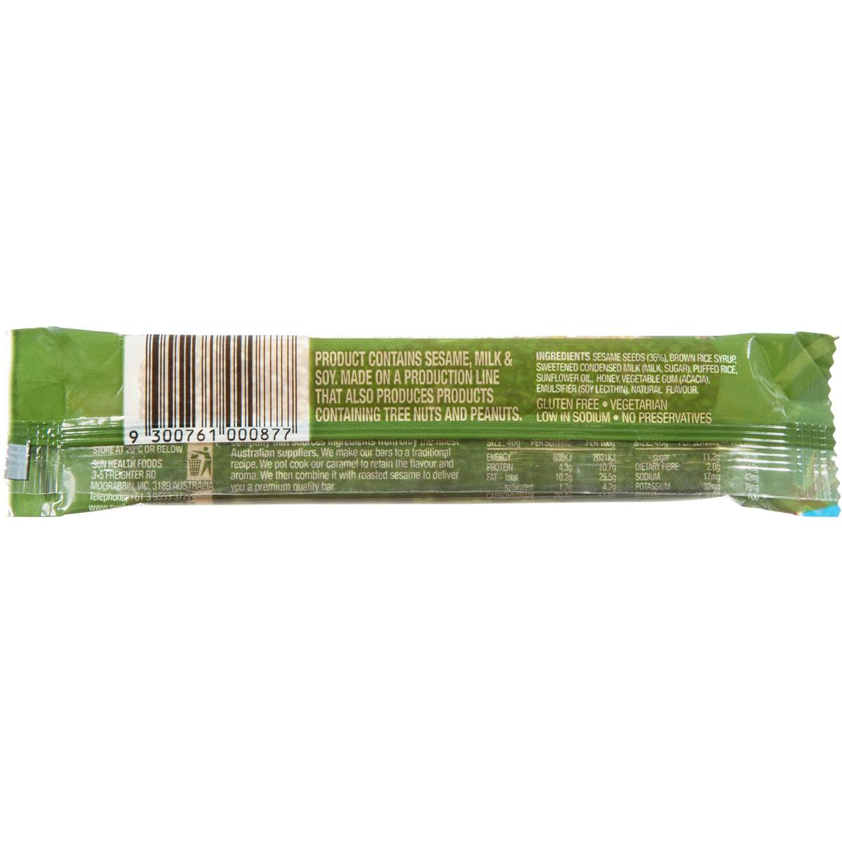 Sun Health Bars Sesame Bars 40g Woolworths