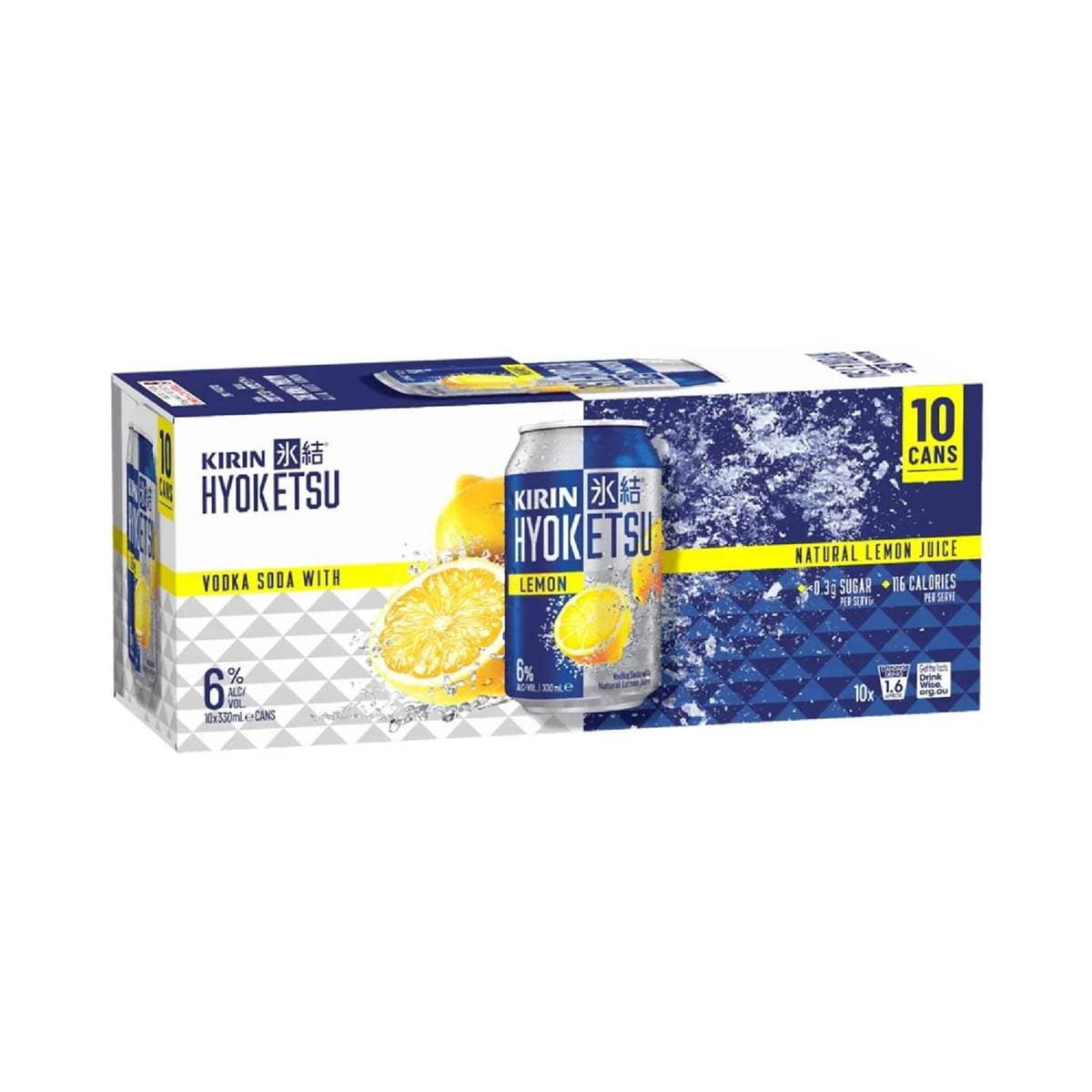 Kirin Hyoketsu Lemon Vodka Soda Cans 330ml X 10 Pack Woolworths