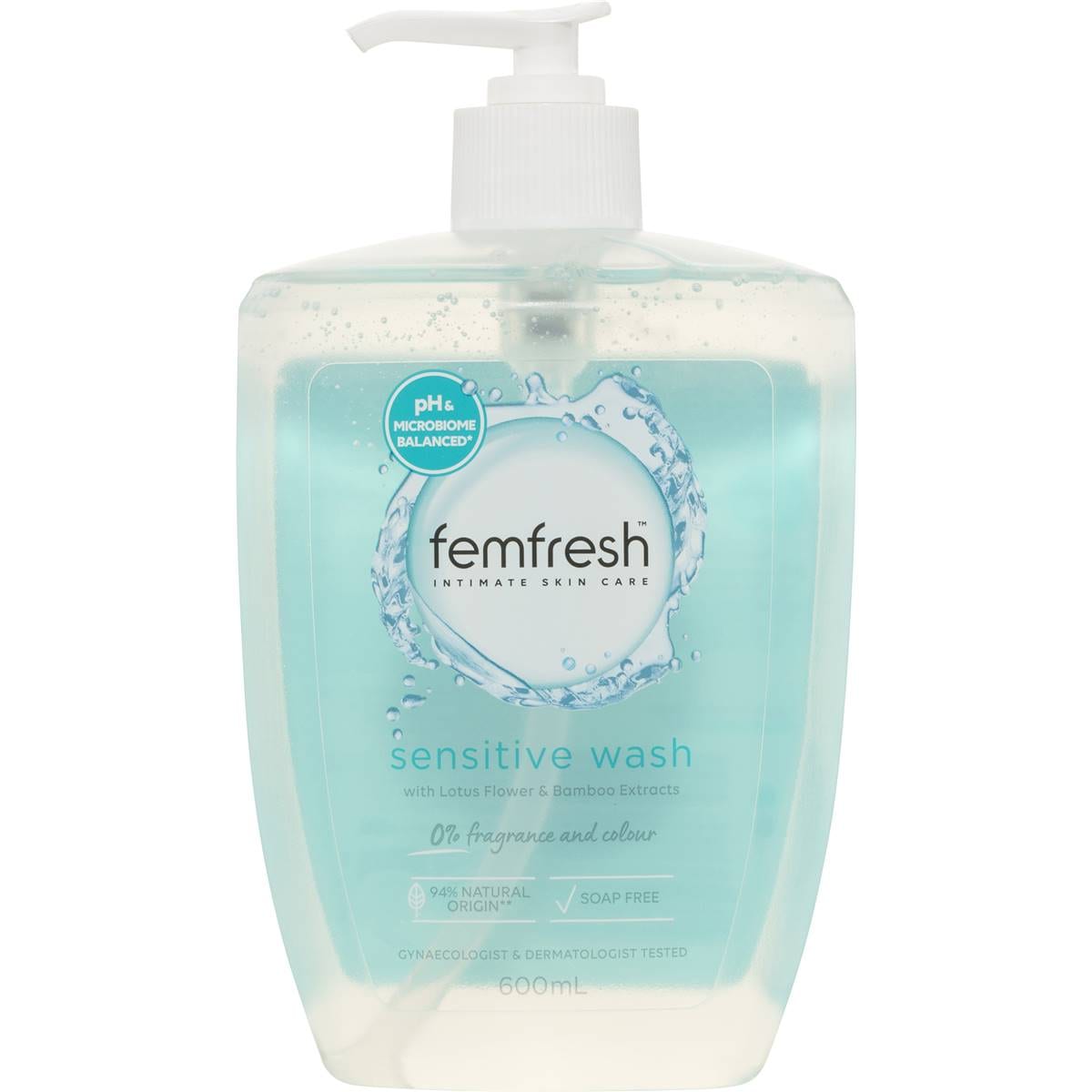 Femfresh Sensitive Wash 600ml Woolworths