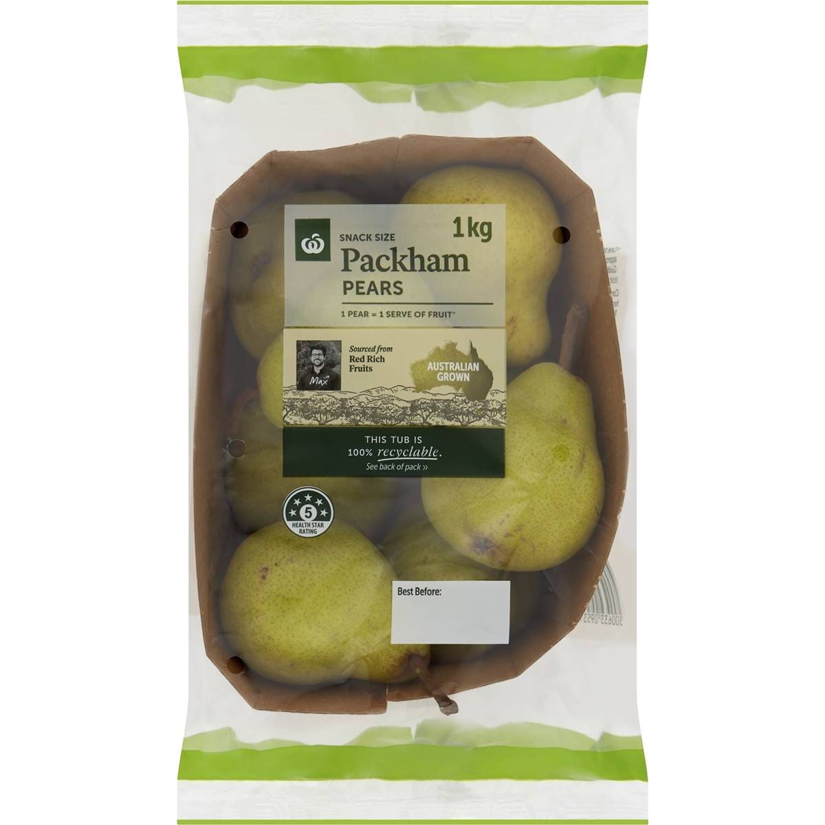 Woolworths Packham Pear Punnet 1kg