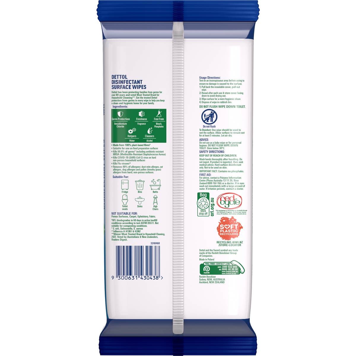 Dettol Multipurpose Disinfectant Cleaning Wipes Fresh 45 Pack Woolworths