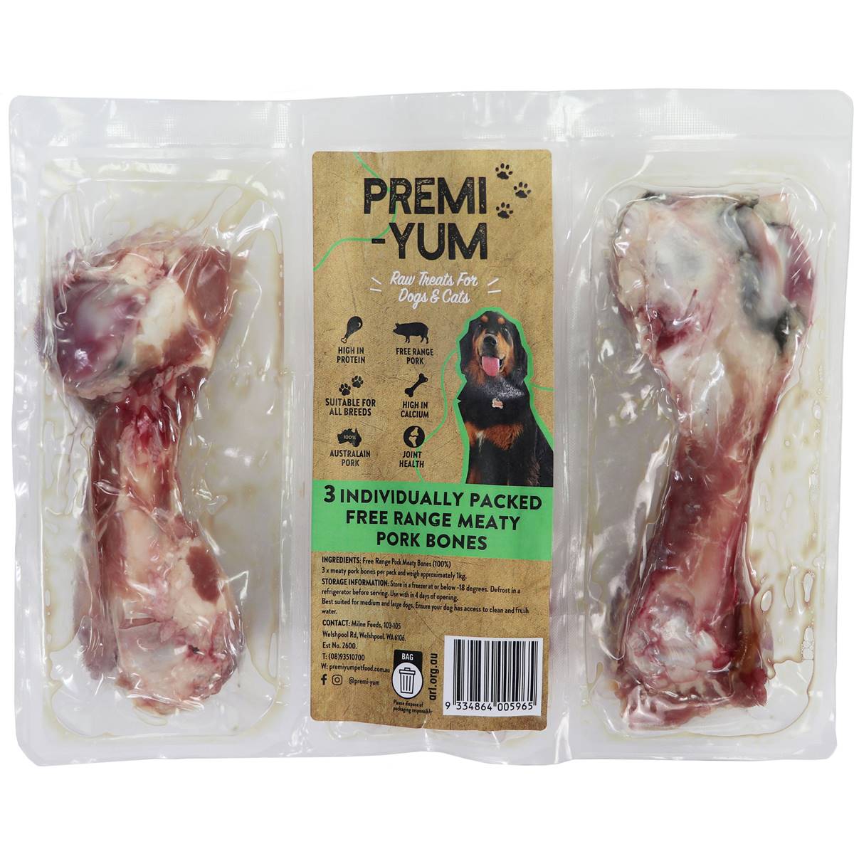 Premiyum Free Range Meaty Pork Bones Dog Food
