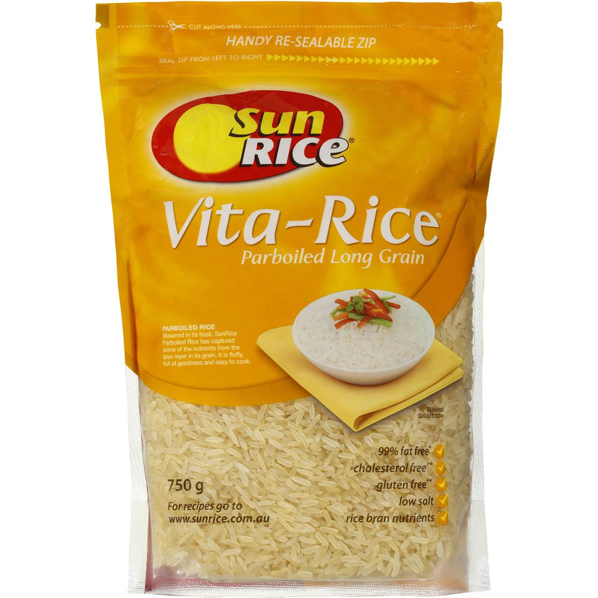Sunrice Vita White Rice Par Boil Long Grain 750g Woolworths