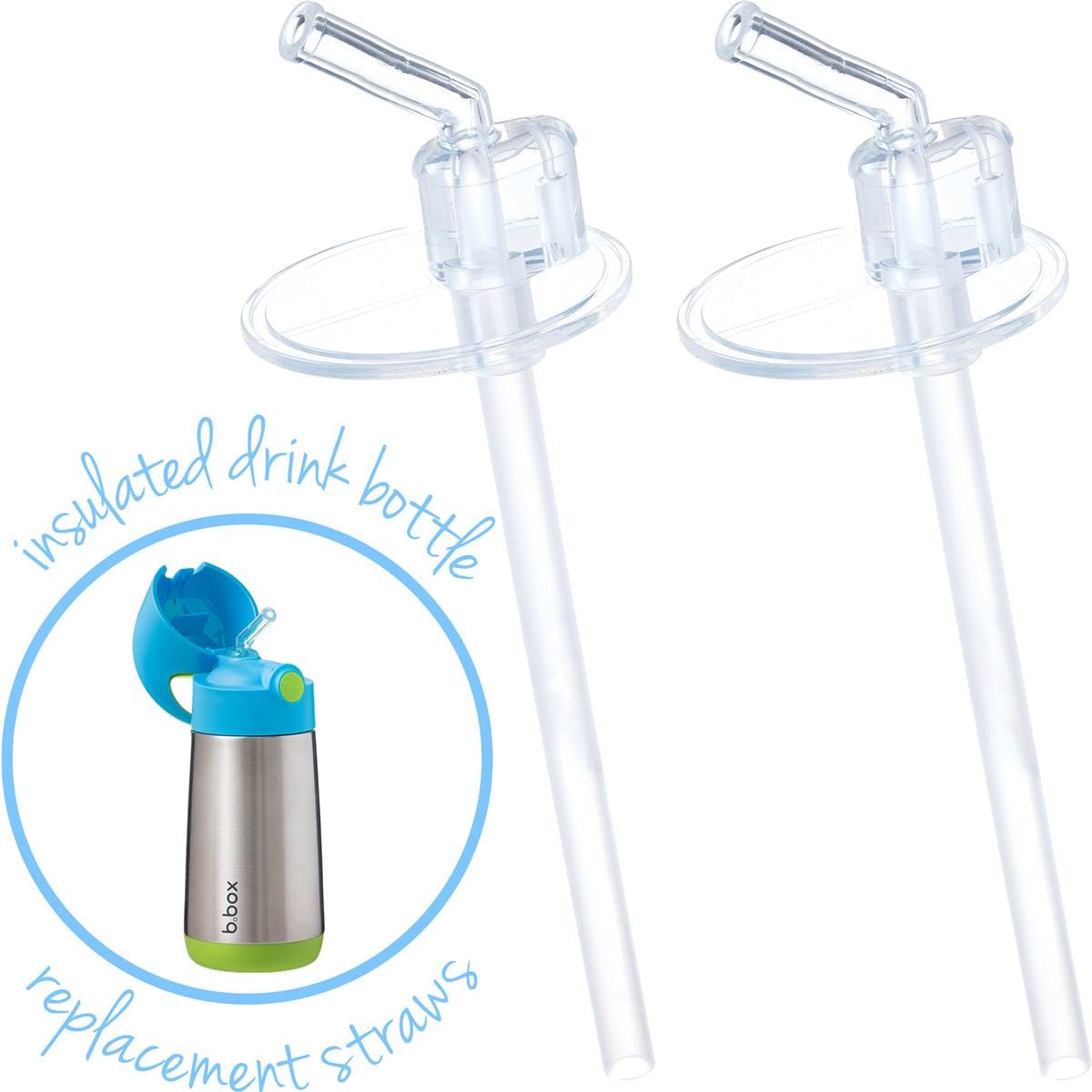 B.box Drink Bottle Replacement Straw Pack Tritan Or Insulated 2 Pack