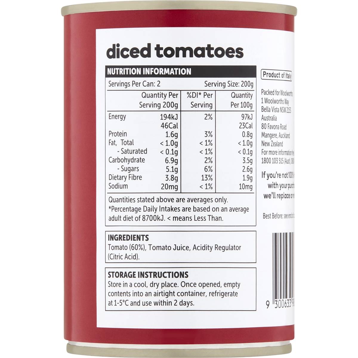 Essentials Diced Tomatoes 400g Woolworths