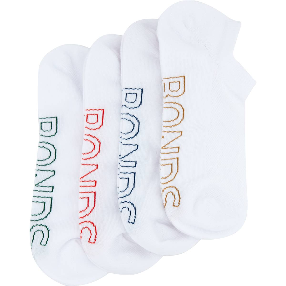 Bonds Lightweight No Show Socks Size 11-14 Assorted 4 Pack | Woolworths