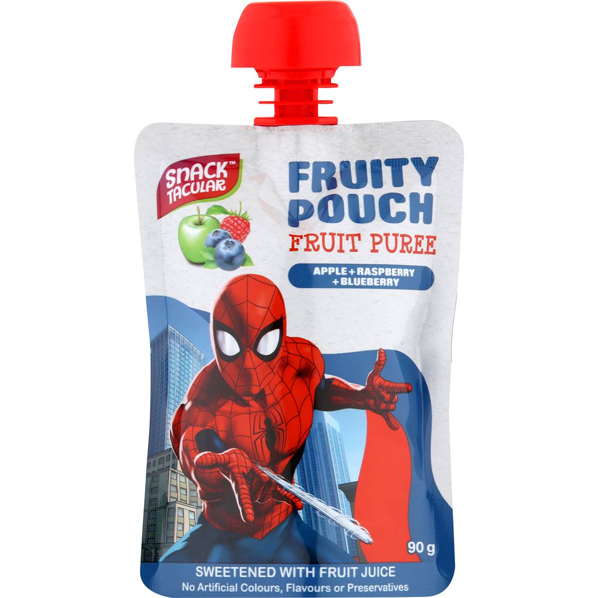 Snacktacular Fruit Pouch Apple, Raspberry & Blueberry Puree 90g X 5 Pack Woolworths