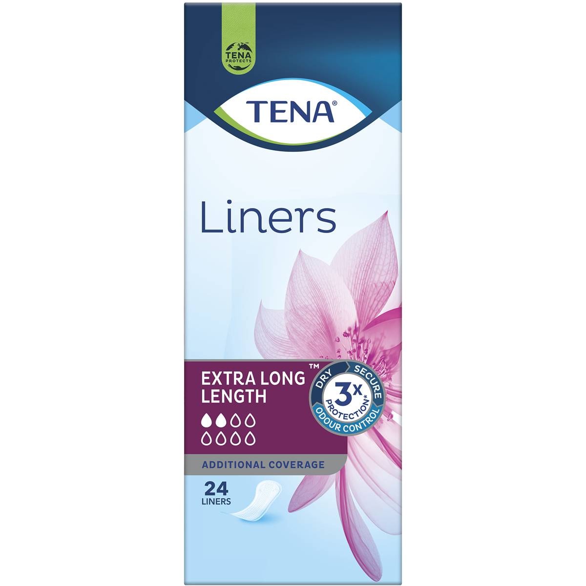 Tena Liners Extra Long 24pk Woolworths