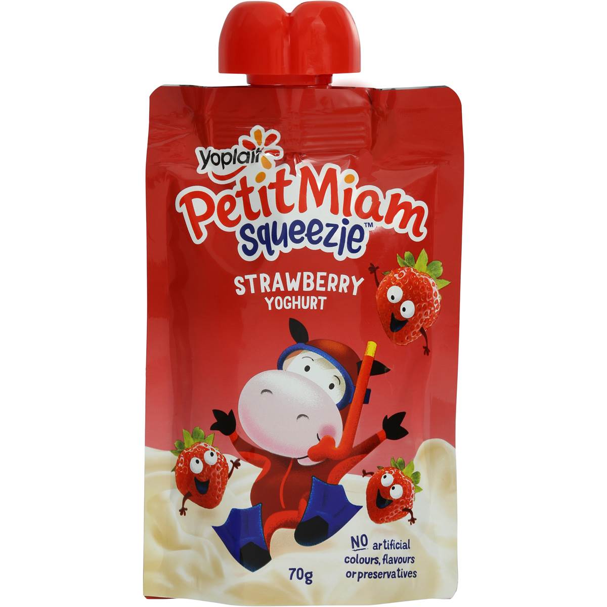 Yoplait Petit Miam Squeezie Yoghurt Pouch Strawberry 70g Woolworths