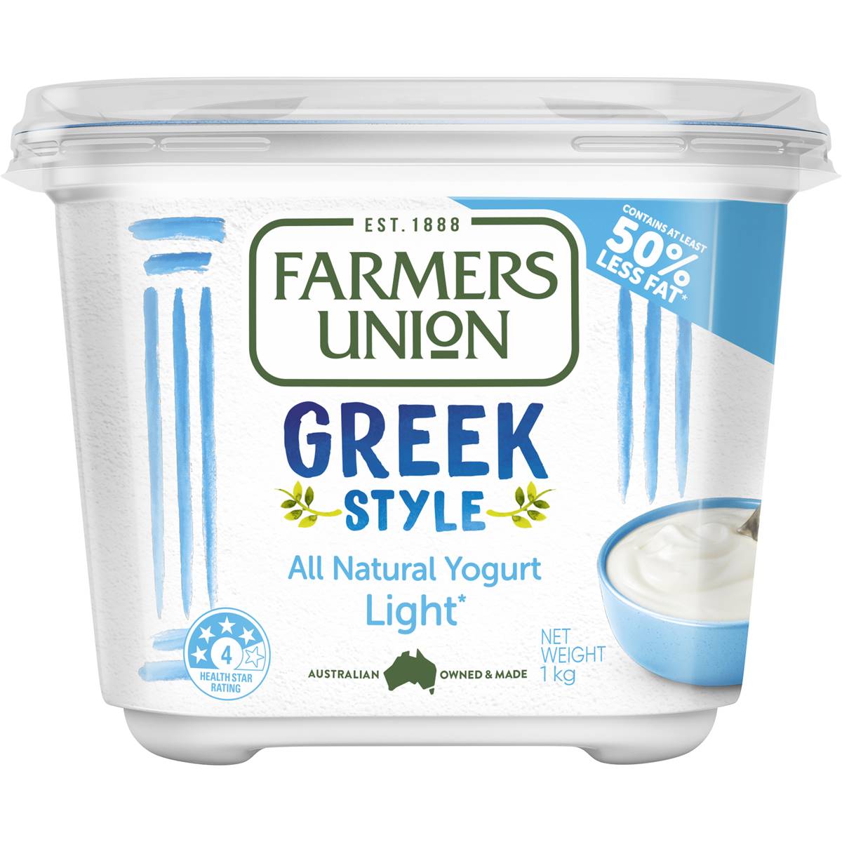 Farmers Union Light Greek Yoghurt 1kg | Woolworths