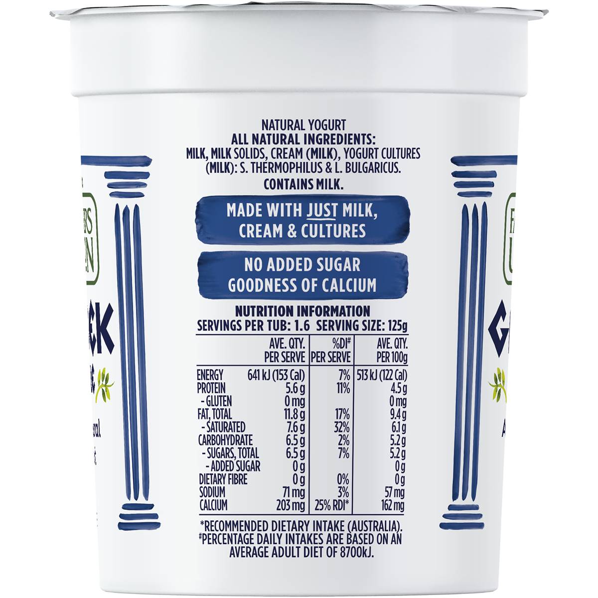 Farmers Union Natural Greek Style Yogurt 200g | Woolworths