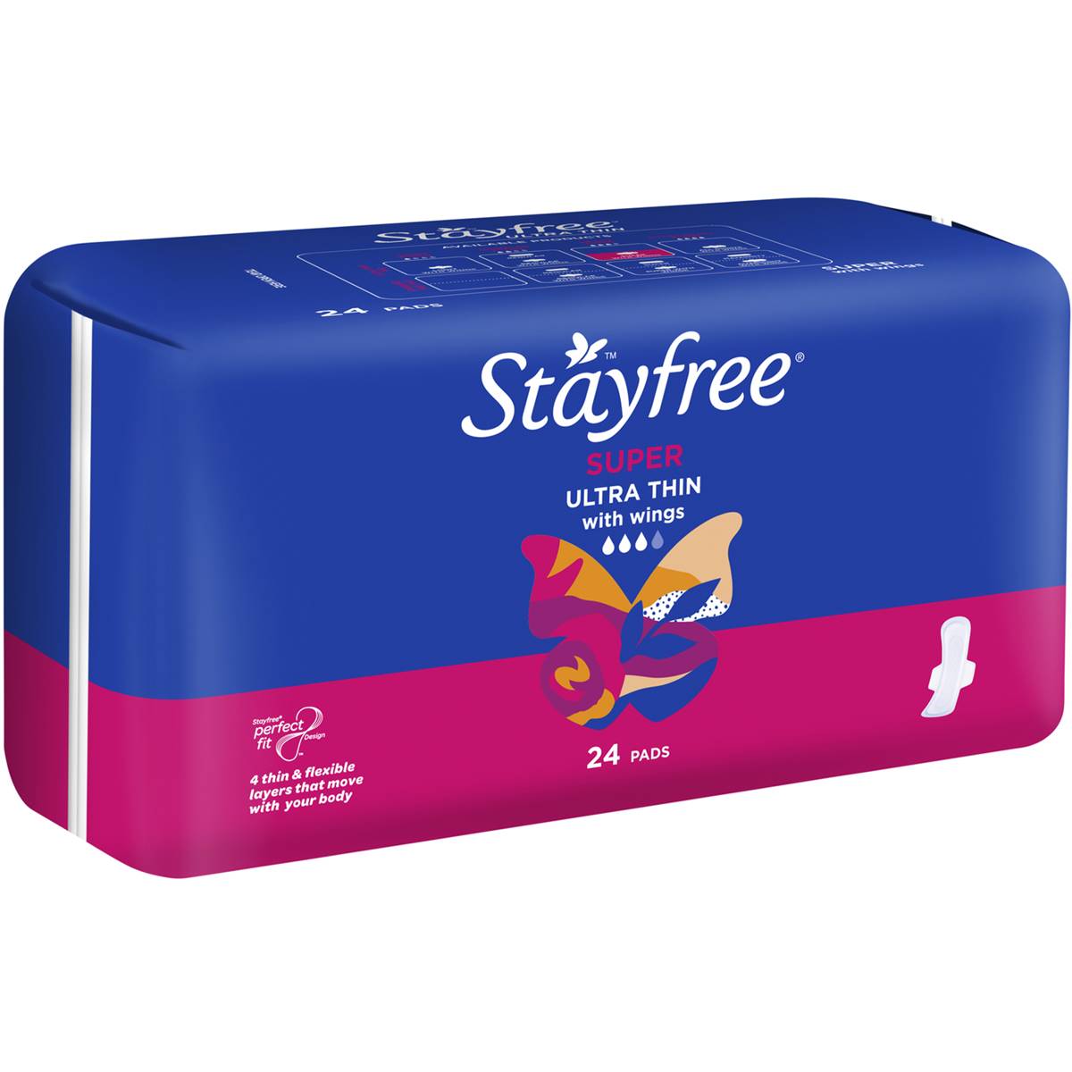 Stayfree Ultra Thins Pads Wings Super 24 Pack Woolworths