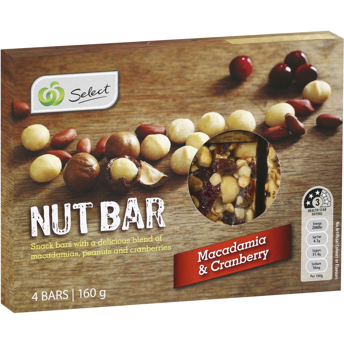 Select Bars Macadamia & Cranberry 4 Pack Woolworths