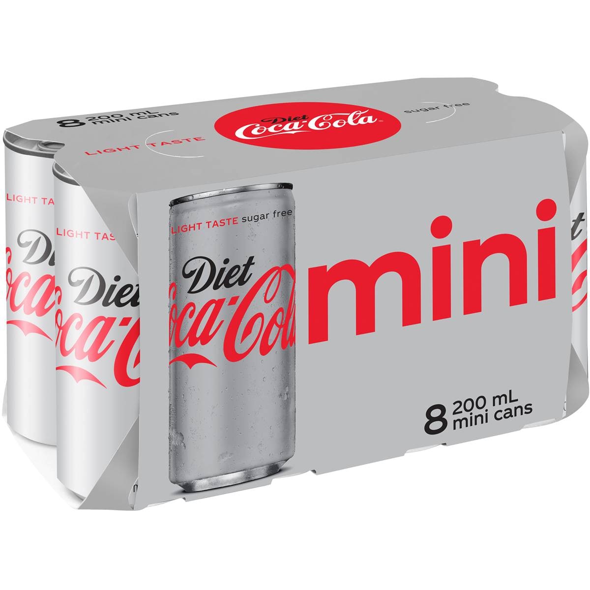 Cocacola Diet Soft Drink Mini Cans 200ml X8 Pack Woolworths