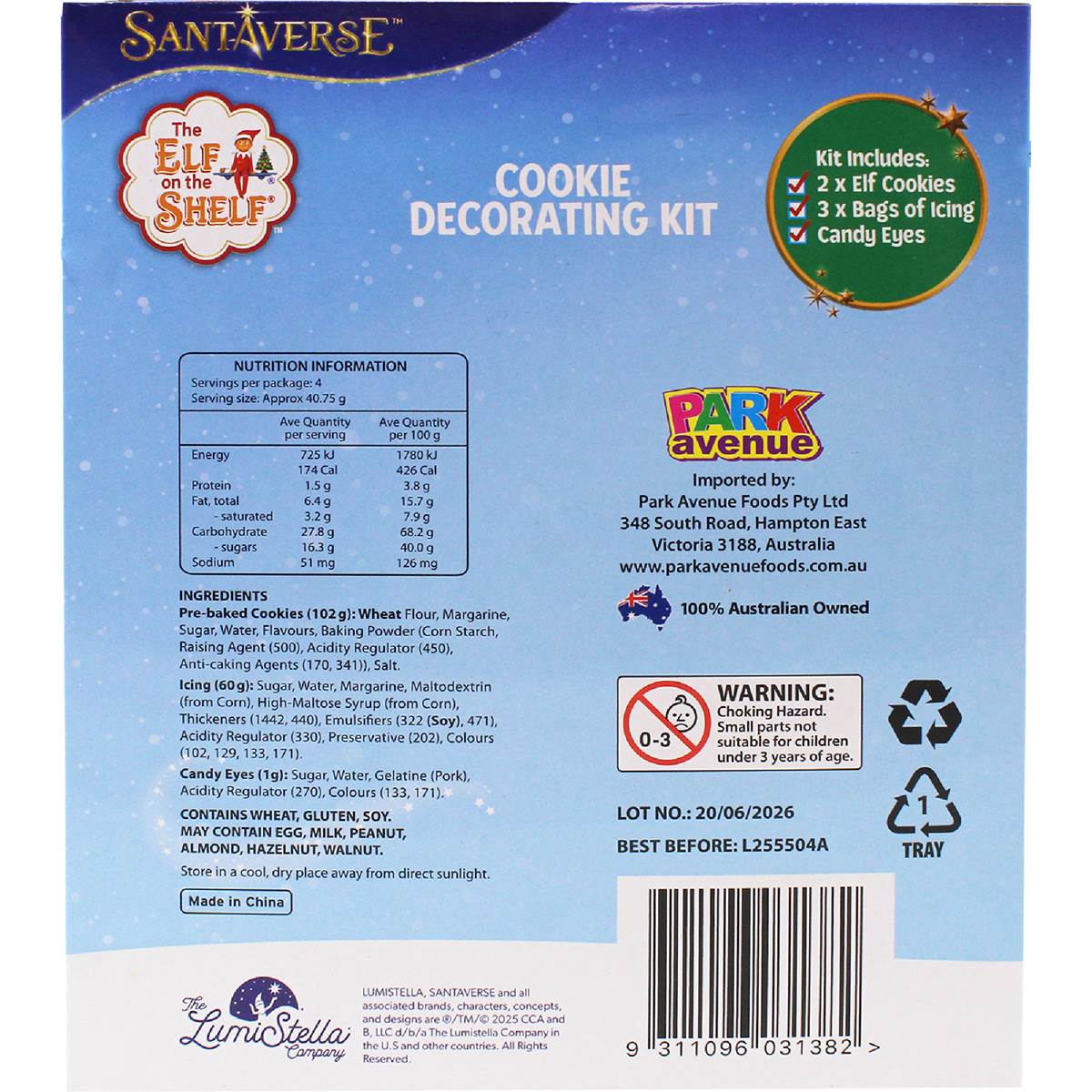 Elf On The Shelf Cookie Decorating Kit 163g Woolworths