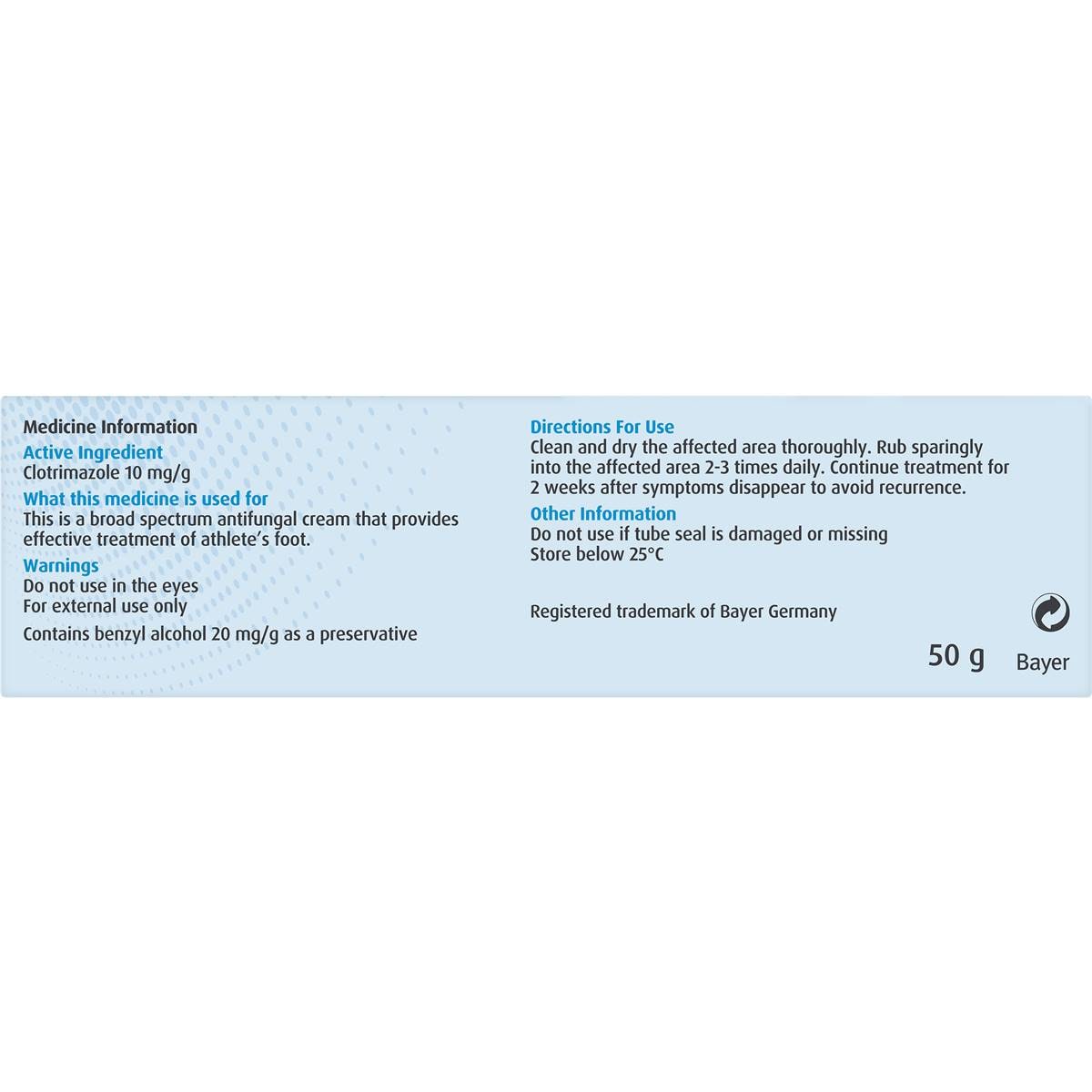 Canesten Athlete's Foot Cream 50g Woolworths