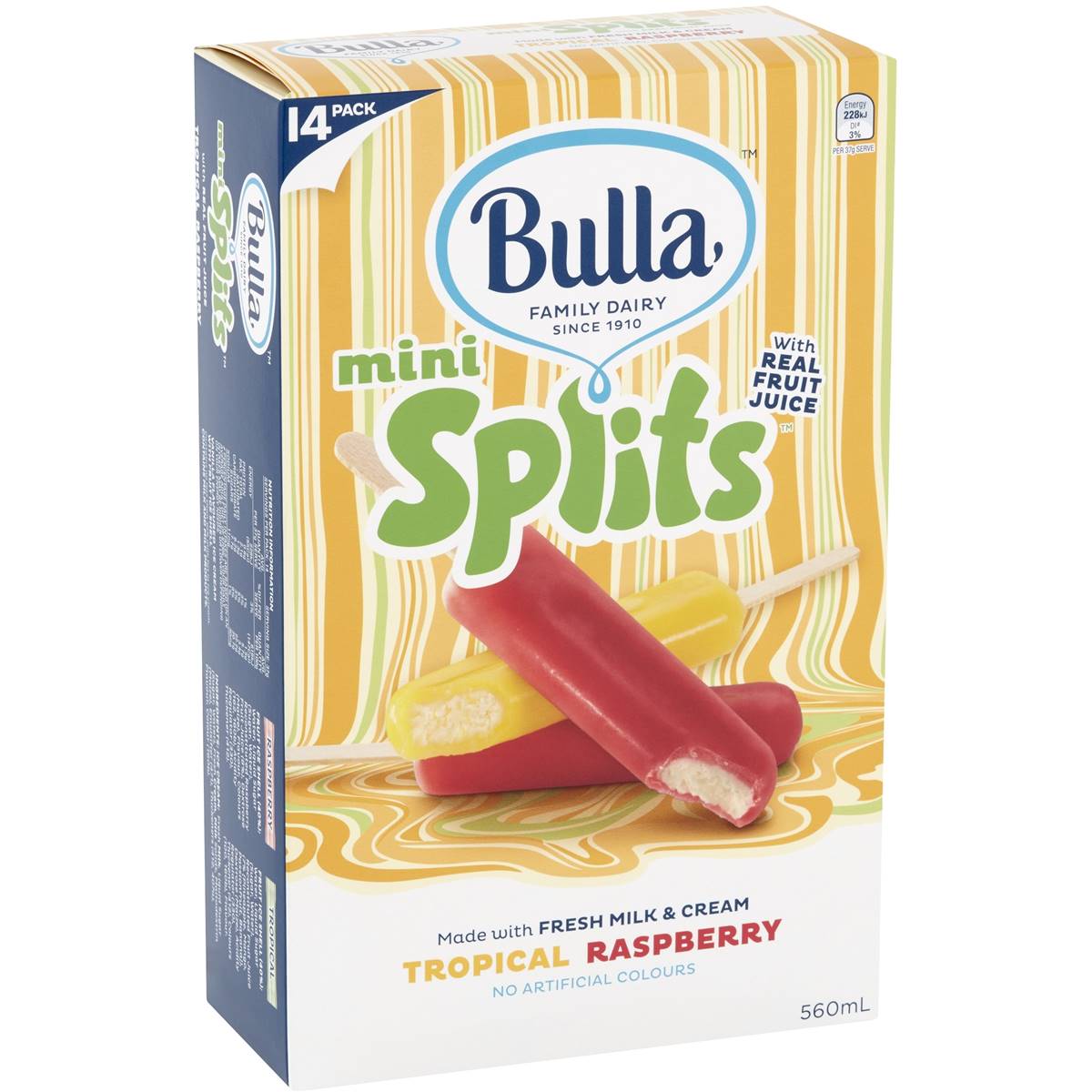 Bulla Mini Splits Tropical & Raspberry 14 Pack Woolworths
