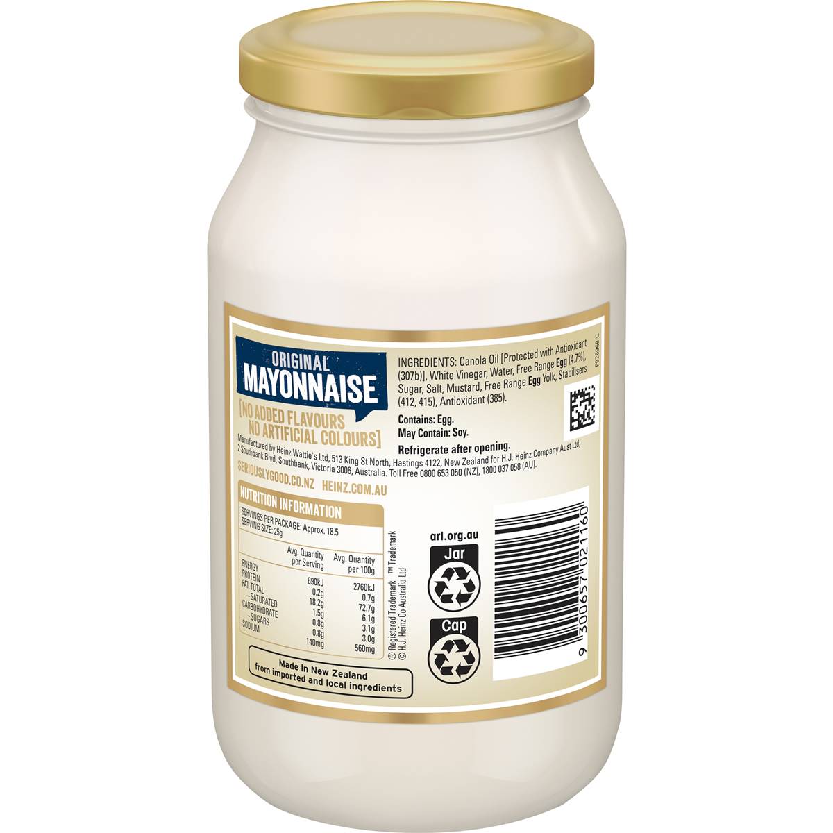Heinz Seriously Good Whole Egg Mayonnaise 470g Woolworths