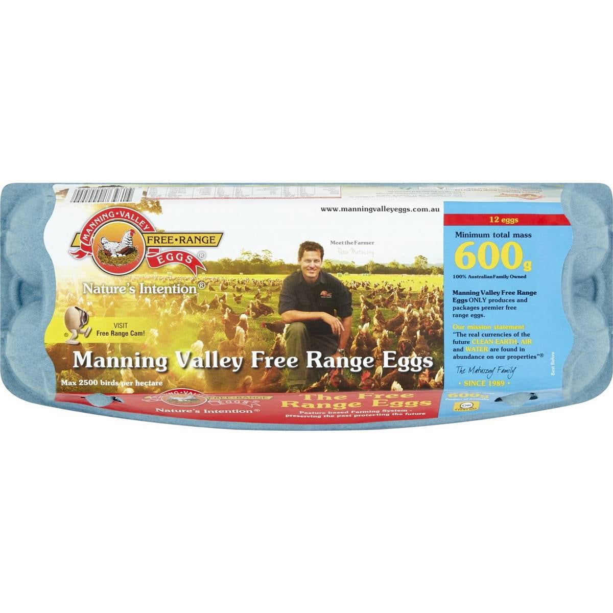 Manning Valley 12 Large Free Range Eggs 600g Woolworths