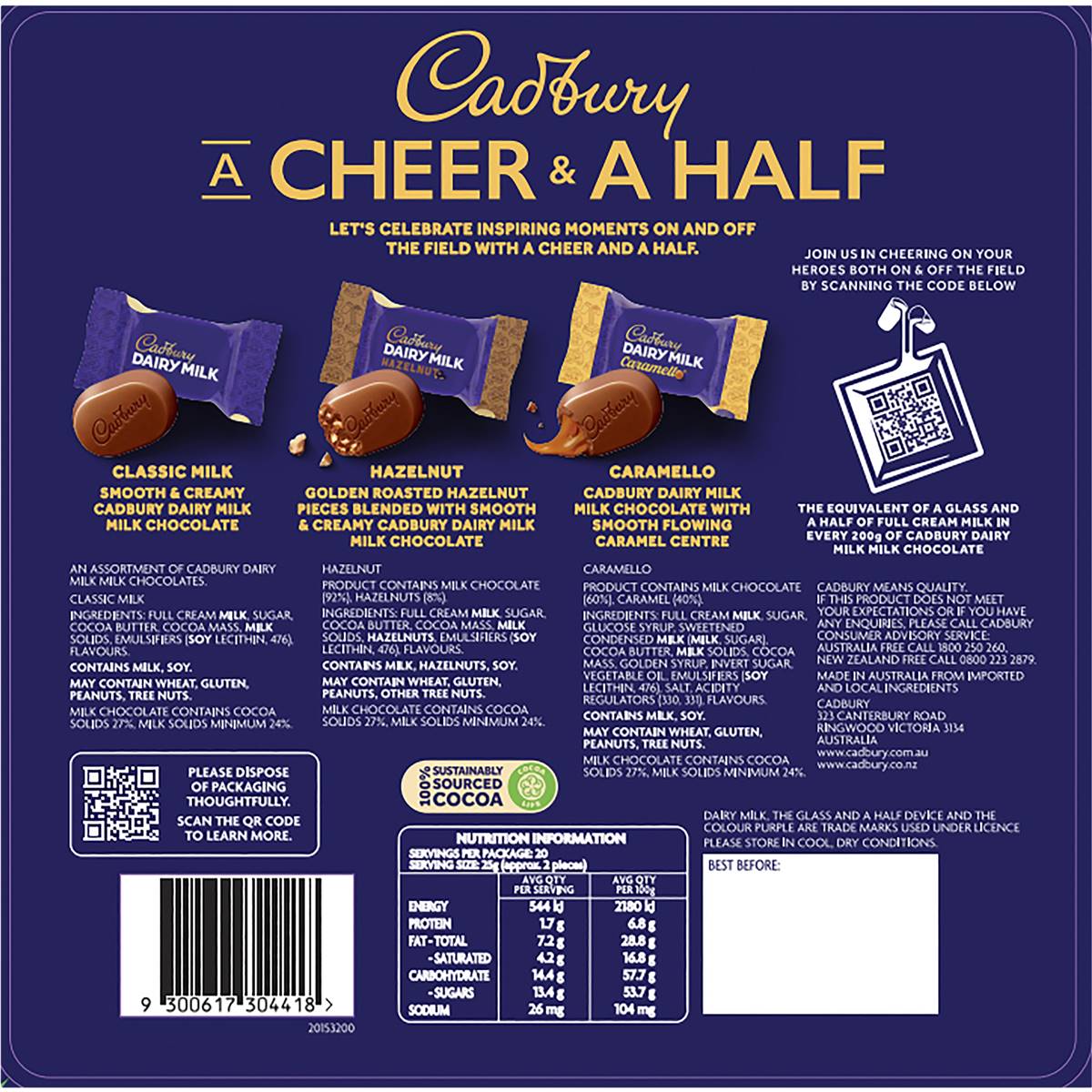 Cadbury Gift Box Chocolates 500g Woolworths