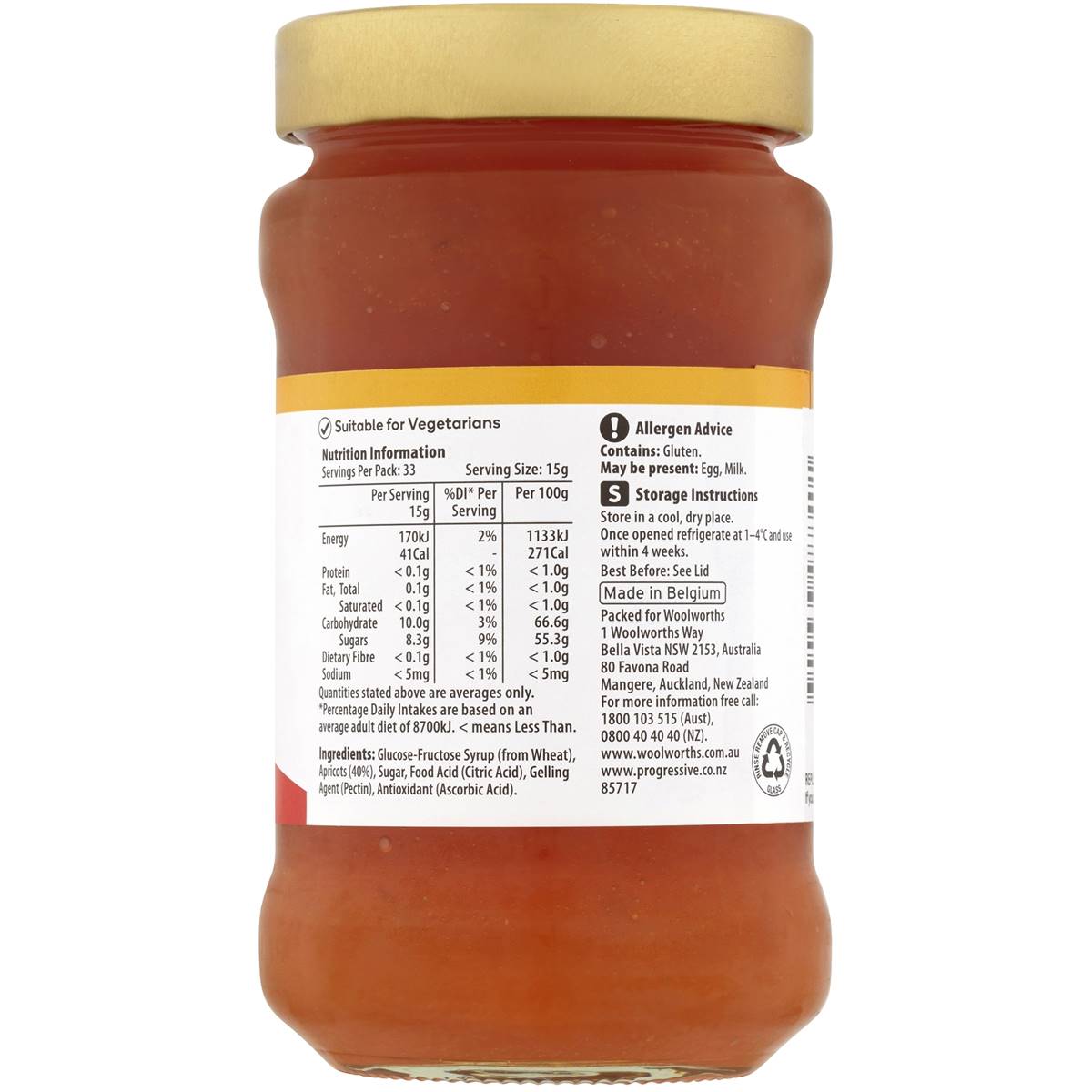 Essentials Apricot Jam 500g Woolworths