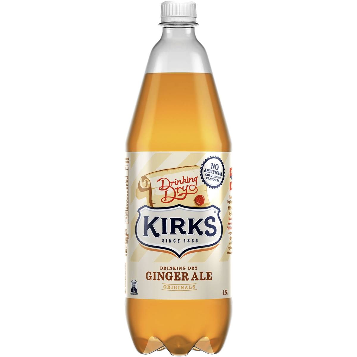 Kirks Dry Drinking Ginger Ale Soft Drink Bottle 1.25l Woolworths