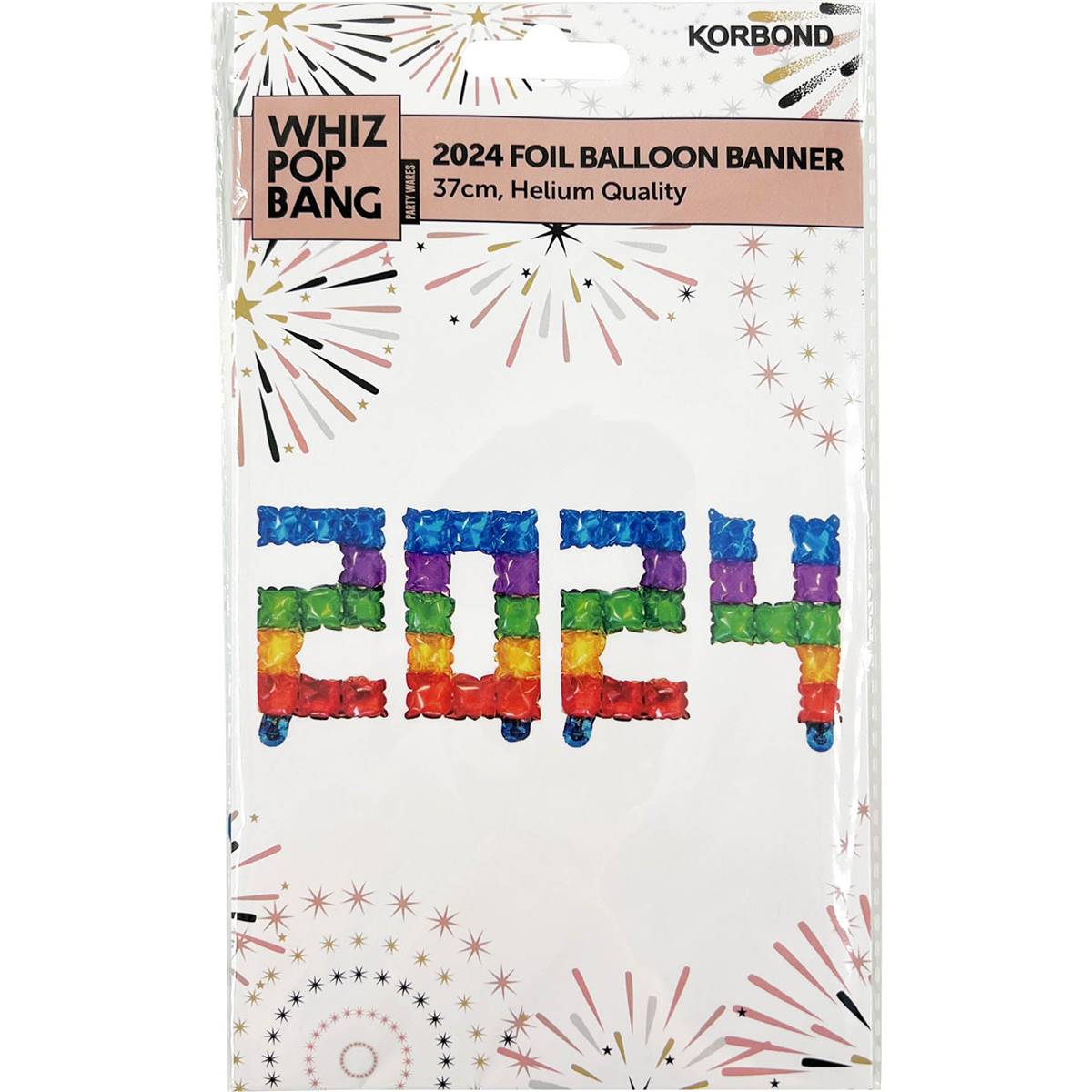 Whiz Pop Bang 2024 Foil Balloon Banner Rainbow Each Woolworths   315438 