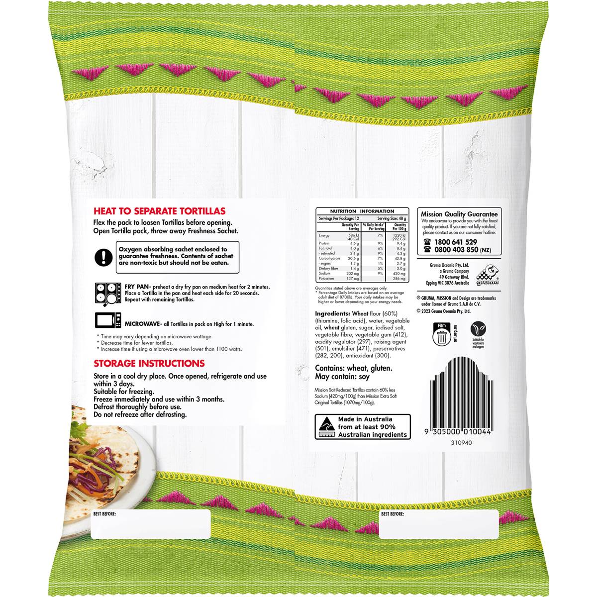 Mission Salt Reduced Tortillas 12 Pack | Woolworths