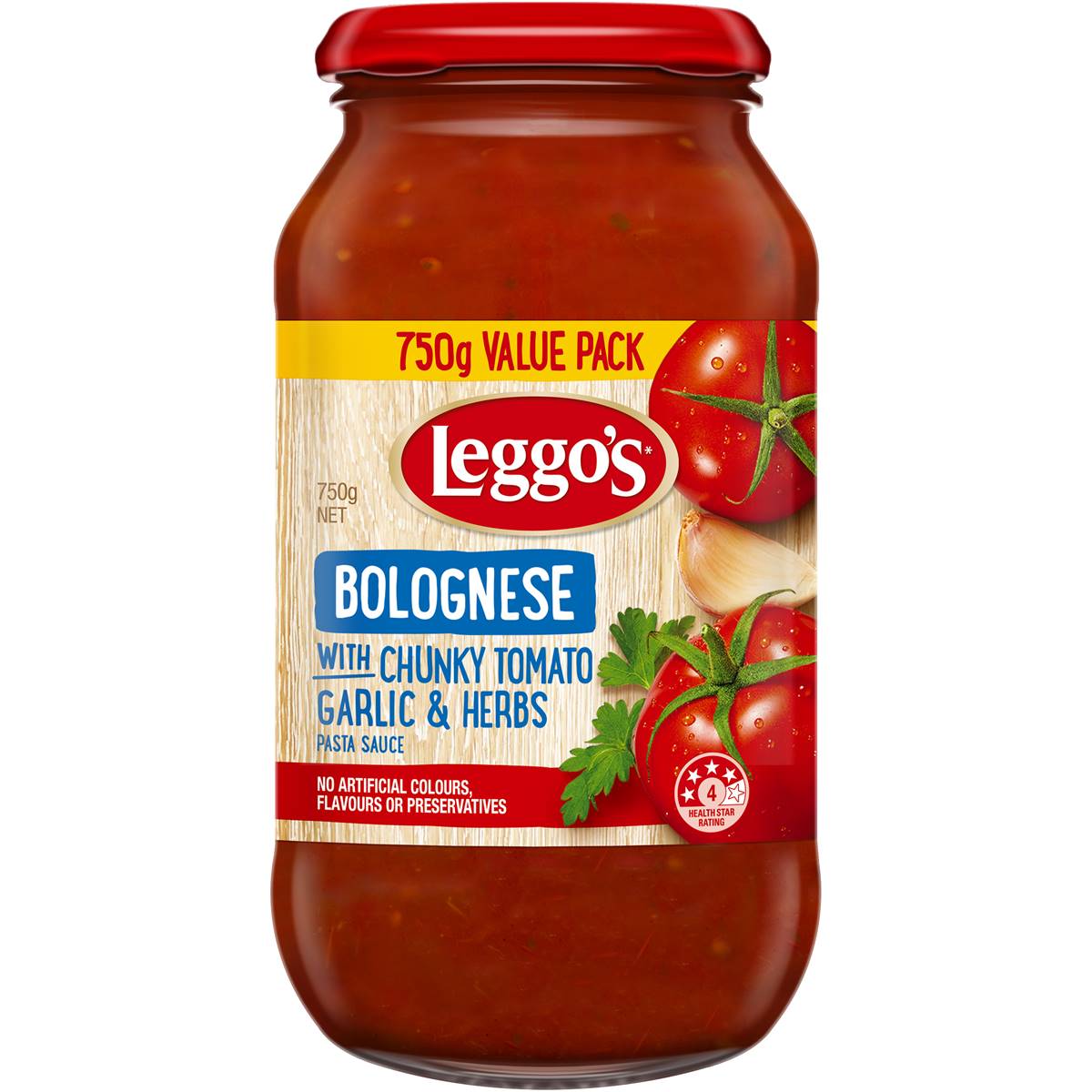 Leggos Pasta Sauce Bolognese With Chunky Tomato Garlic & Herbs 750g
