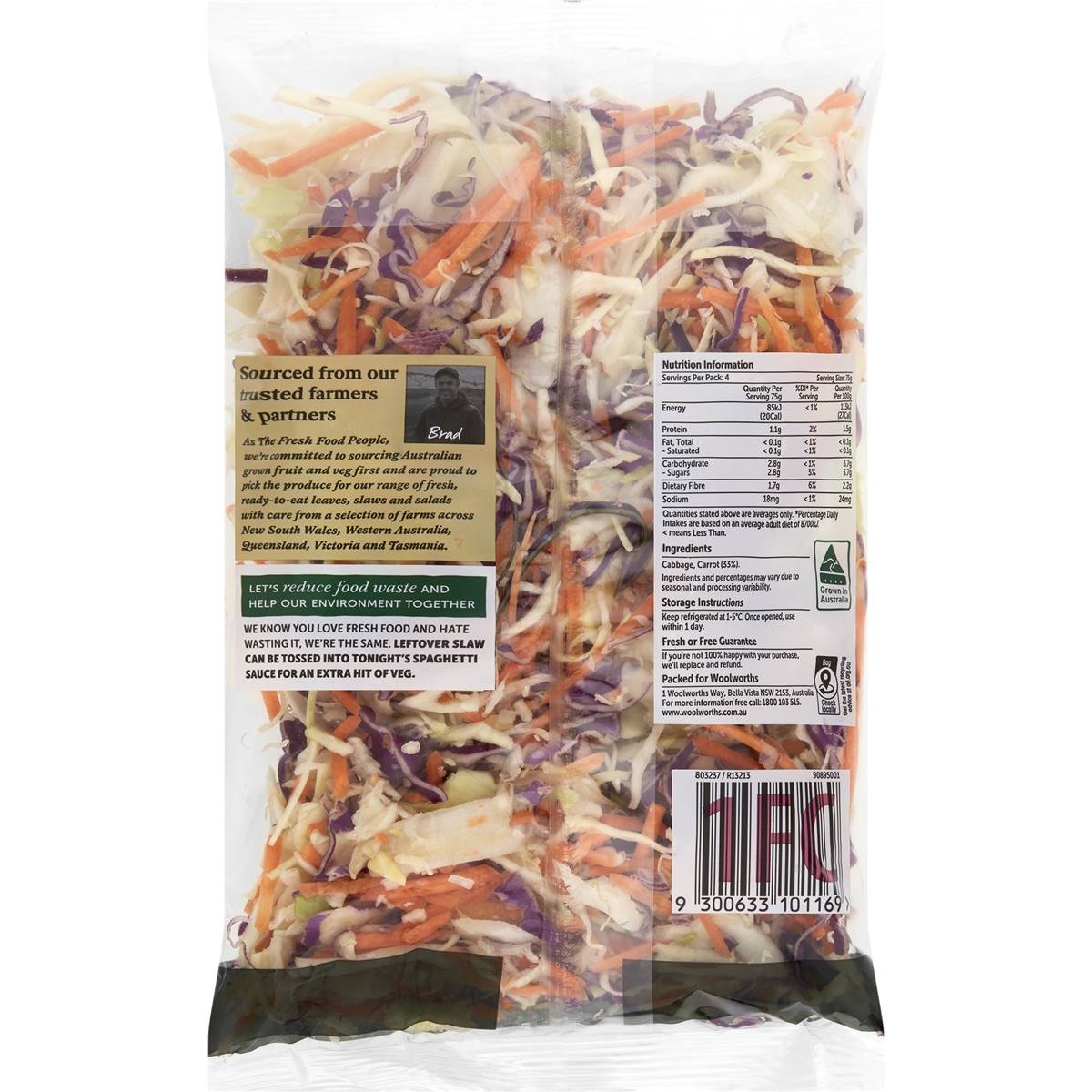 Woolworths Finely Shredded Coleslaw 300g | Woolworths