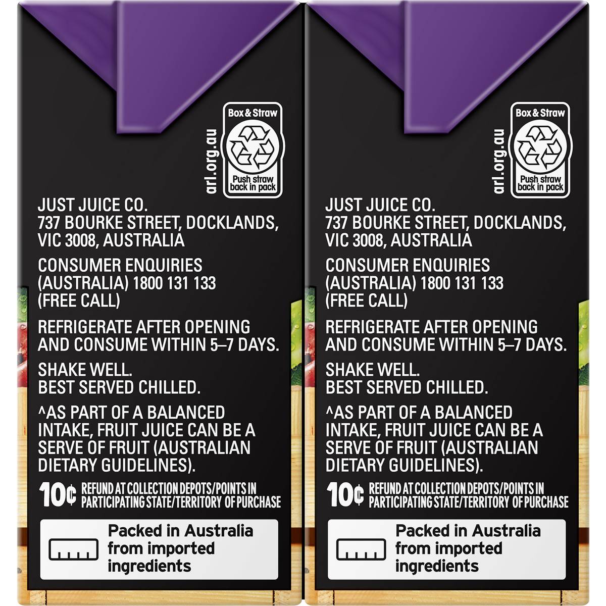 Just Juice Apple & Blackcurrant Juice 6x200ml | Woolworths