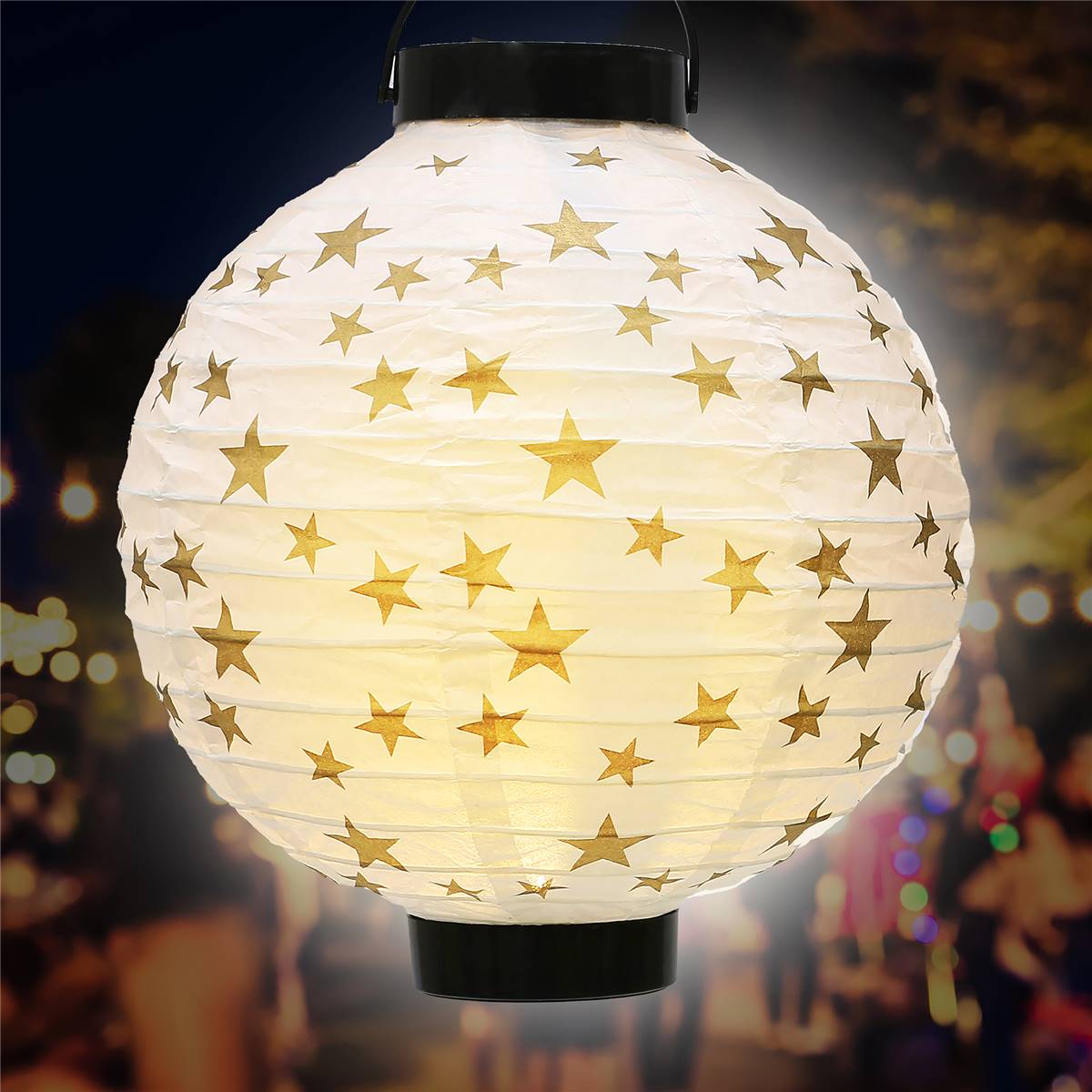 Mirabella Led Paper Lantern White & Gold Each Woolworths