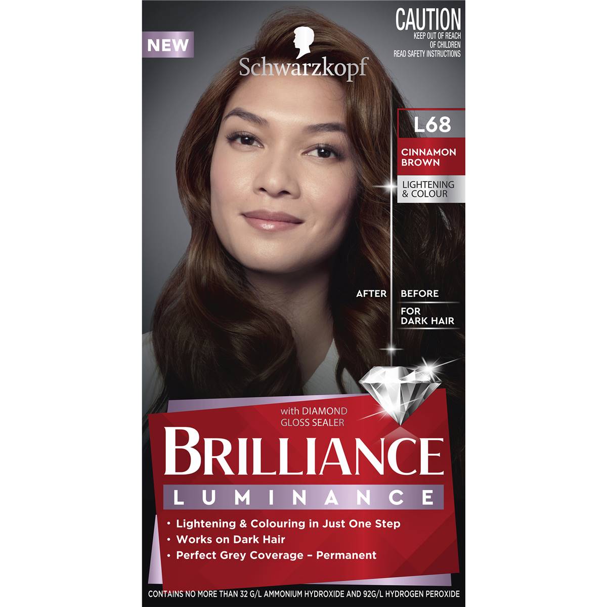 Schwarzkopf Brilliance Permanent Hair Colour L68 Cinnamon Brown Each Woolworths 9328