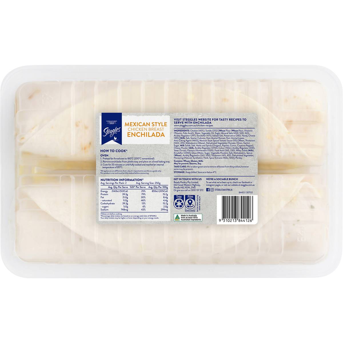 Steggles Chicken Breast Enchilada Mexican Style 500g Woolworths