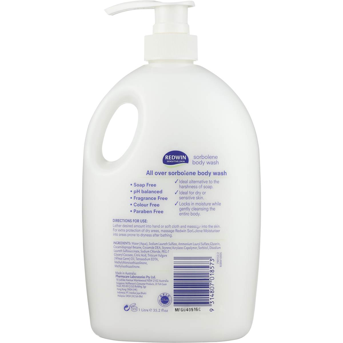 Redwin Body Wash Sensitive Extra Sorbolene 1l Woolworths