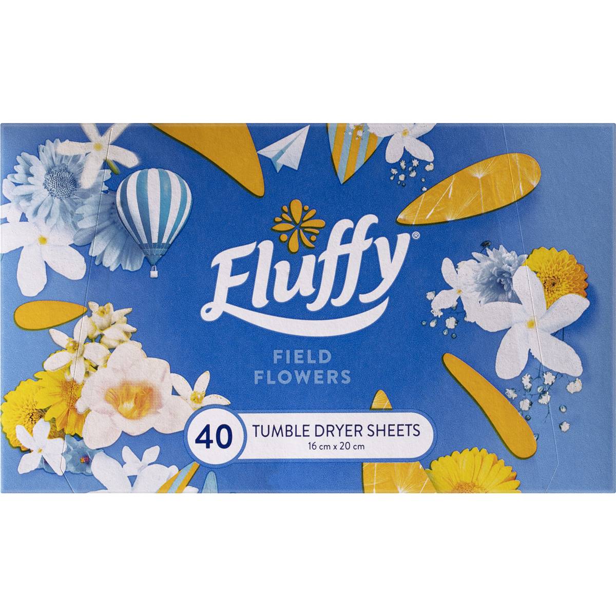 Fluffy Fabric Softener Dryer Sheets F/flowers 40 Pack Woolworths