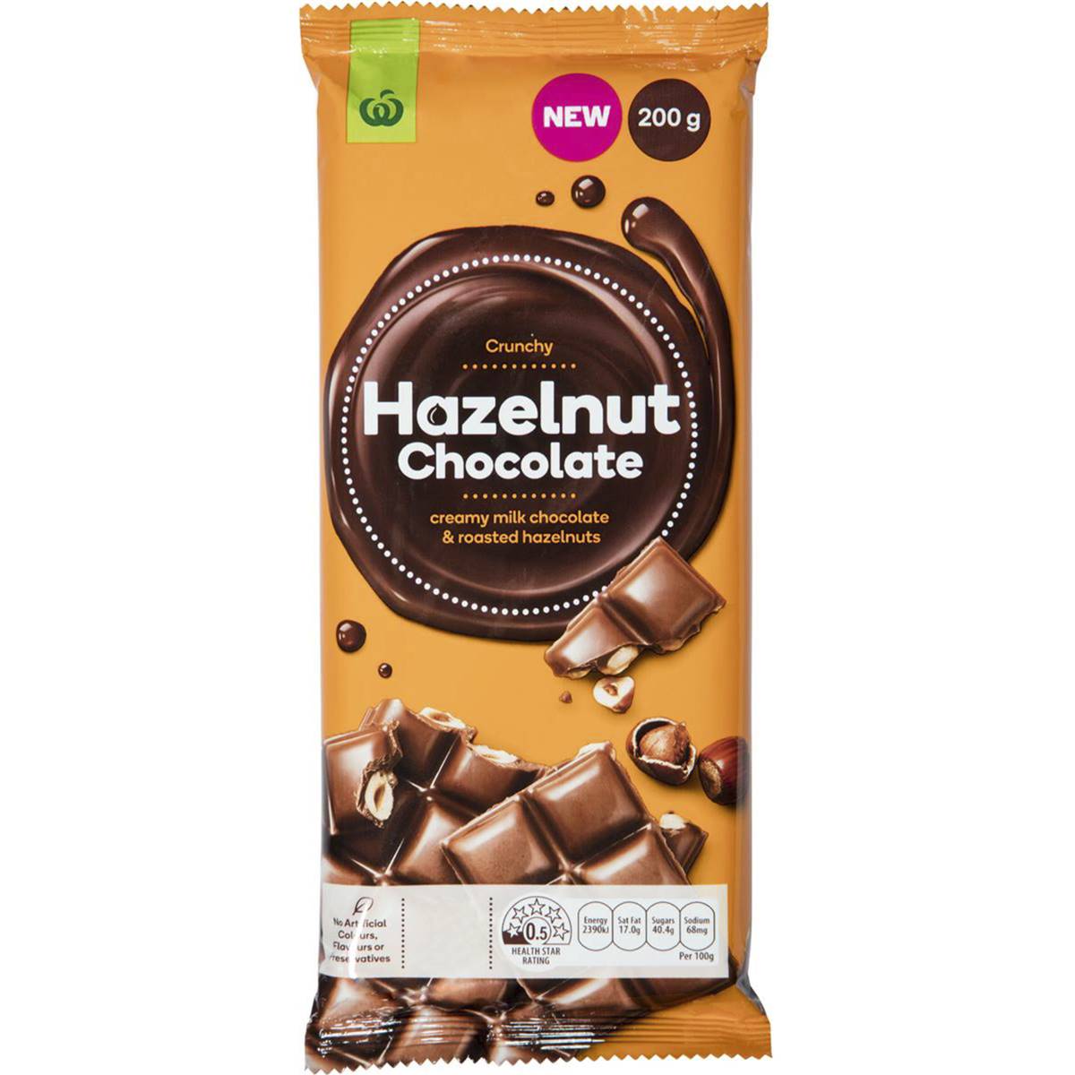 Woolworths Hazelnut Chocolate Block 200g Woolworths
