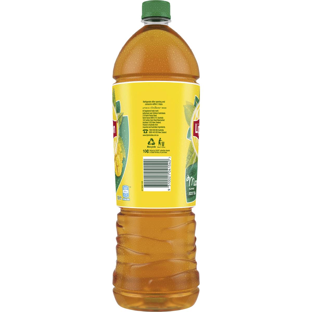 Lipton Ice Tea Mango Tea Iced Tea Bottle Mango 1.5l Woolworths