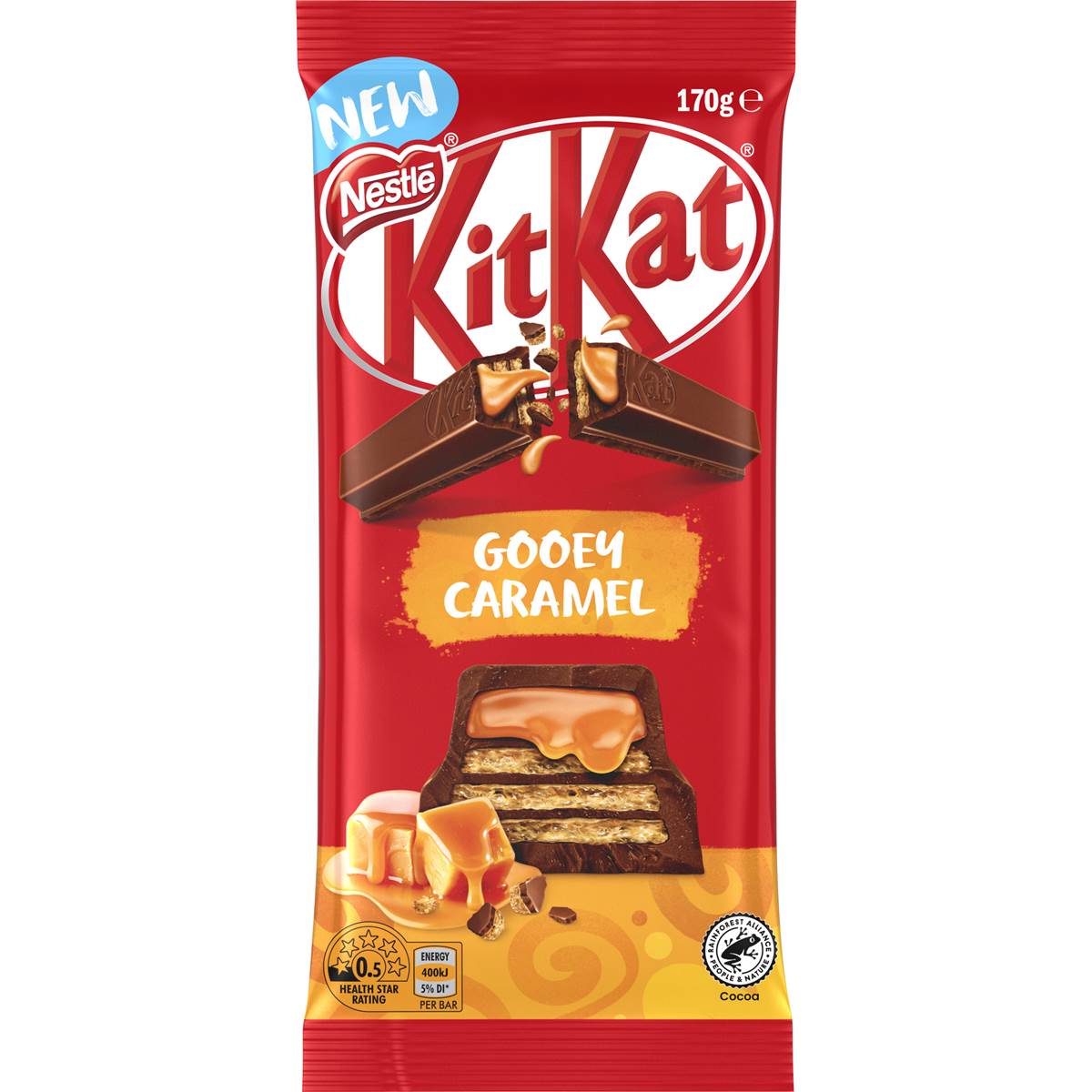 Kitkat Gooey Caramel Milk Chocolate Block 170g Woolworths