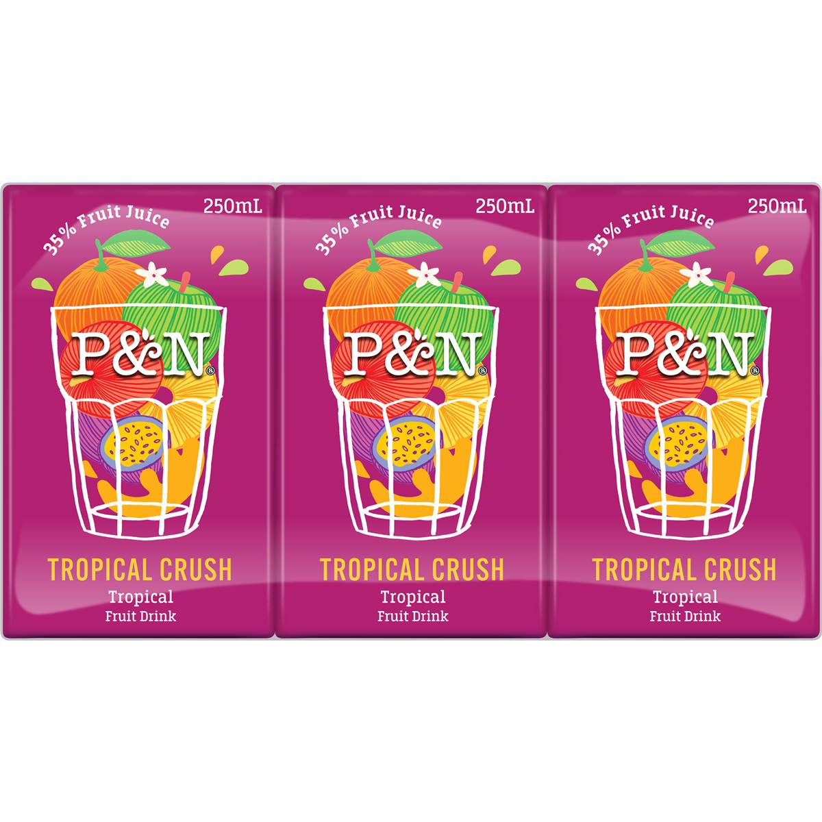 P&n Tropical Crush Fruit Drink Poppers 250ml X 6 Pack Woolworths