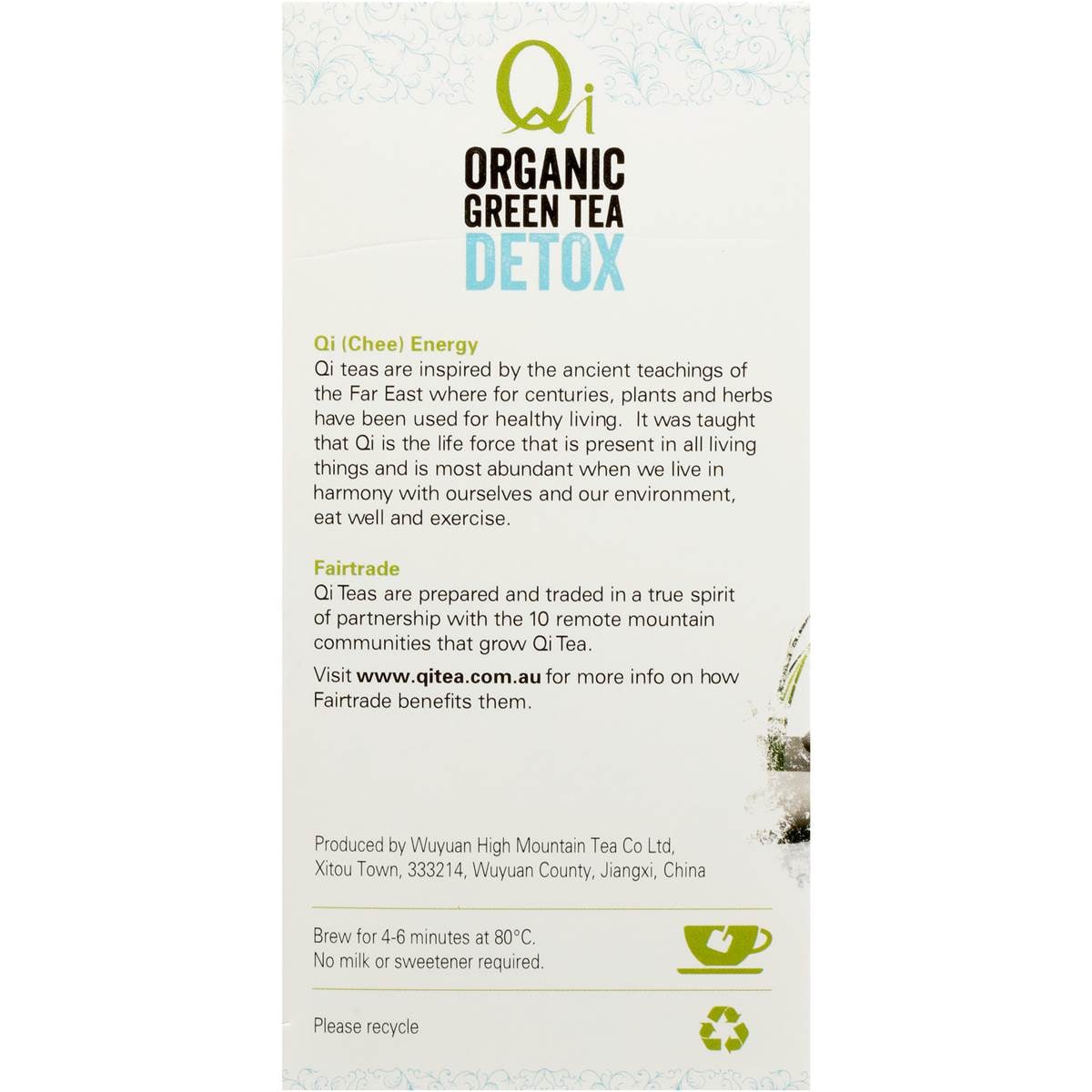 Qi Wellness Organic Detox Green Tea Bags 25pk 40g Woolworths