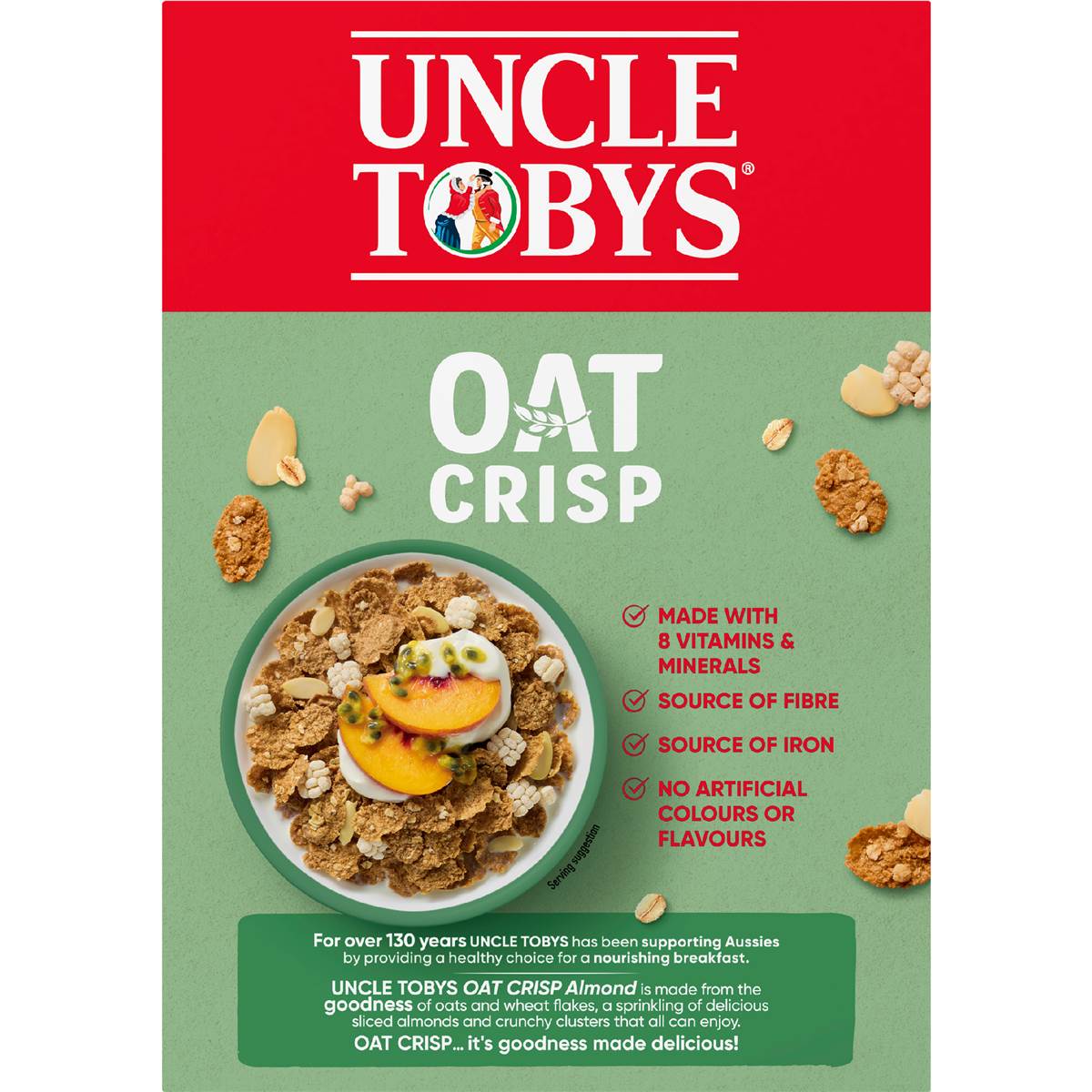 Uncle Tobys Oat Crisp Almond Breakfast Cereal 415g Woolworths