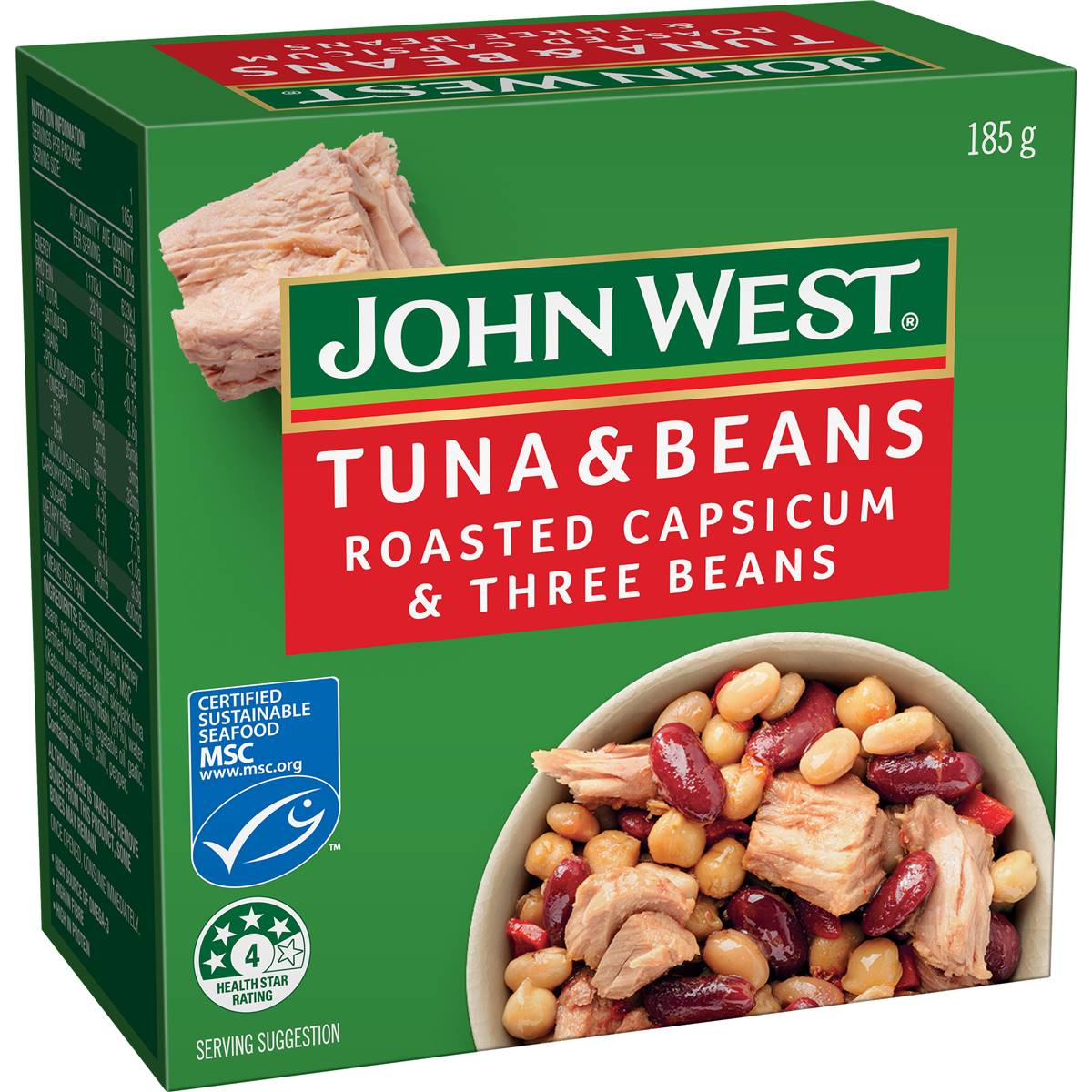 John West Tuna With Roast Capsicum & 3 Beans 185g Woolworths