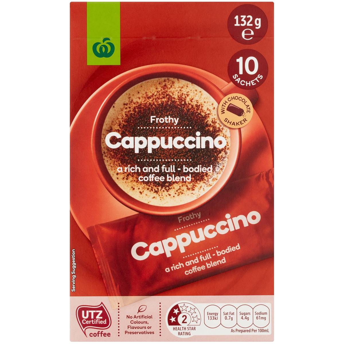 Woolworths Cappuccino Coffee Sachets 10 Pack Woolworths