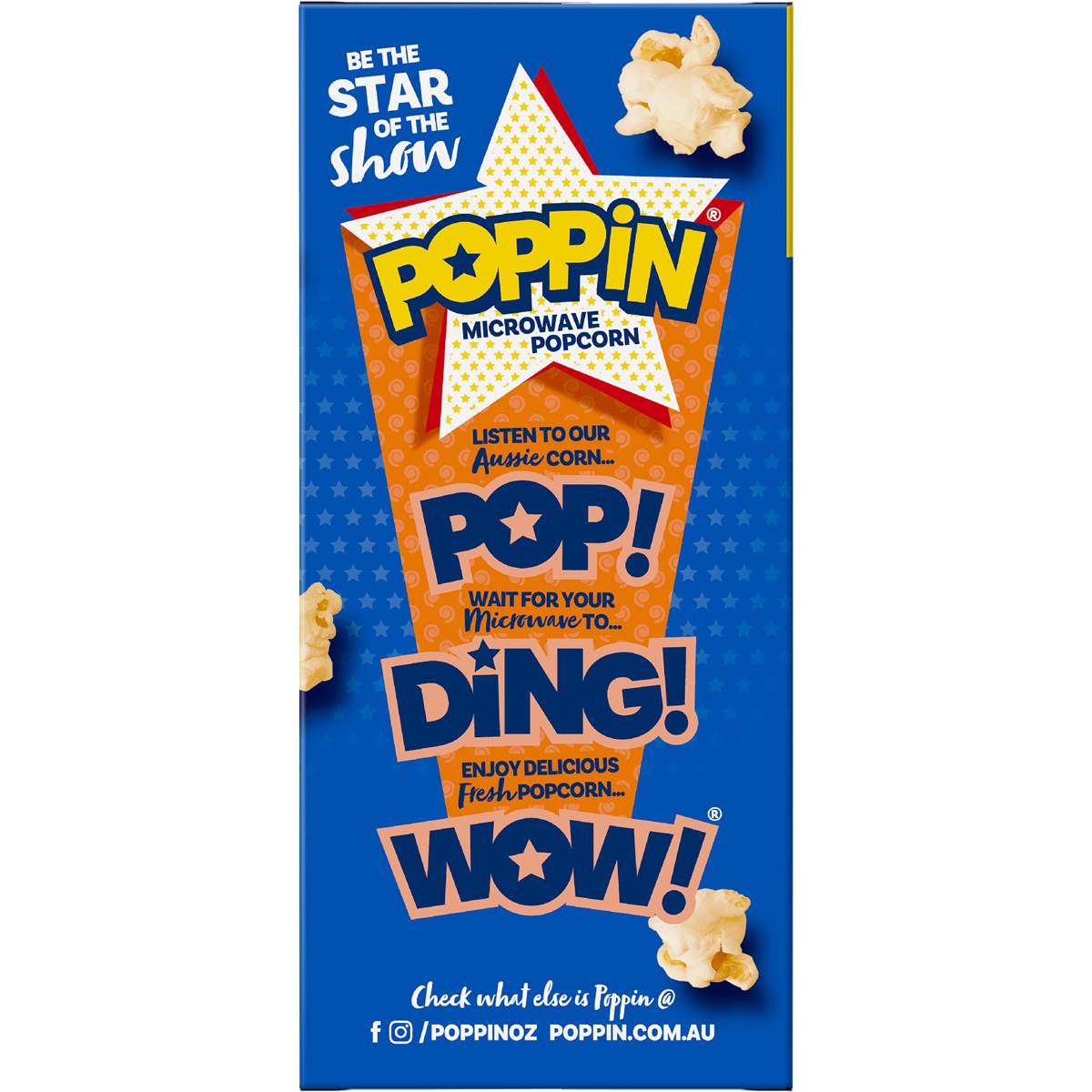 Poppin Microwave Popcorn Triple Butter Flavour 4pk 400g Woolworths