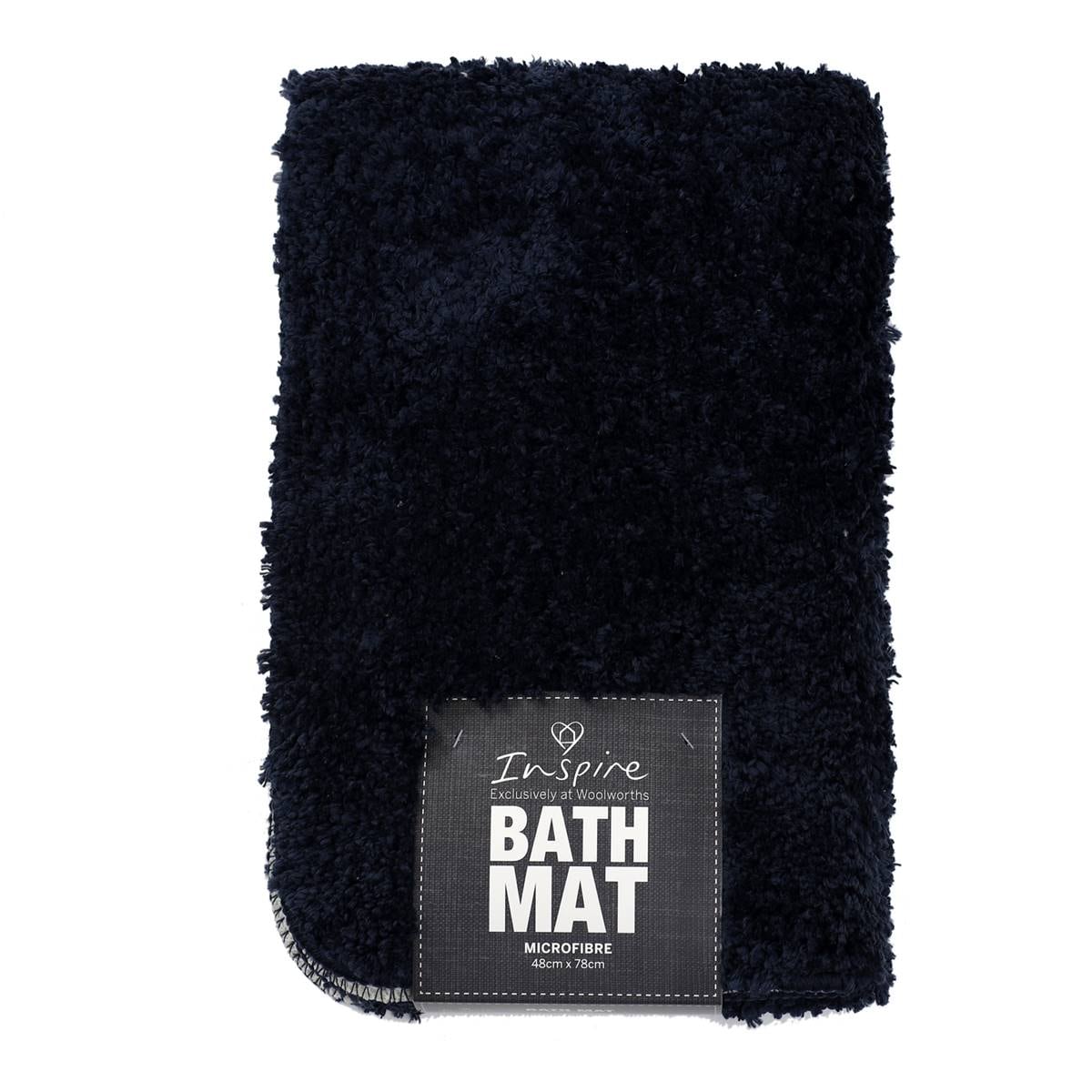 Inspire Microfibre Bath Mat Steel 48x78cm Each Woolworths