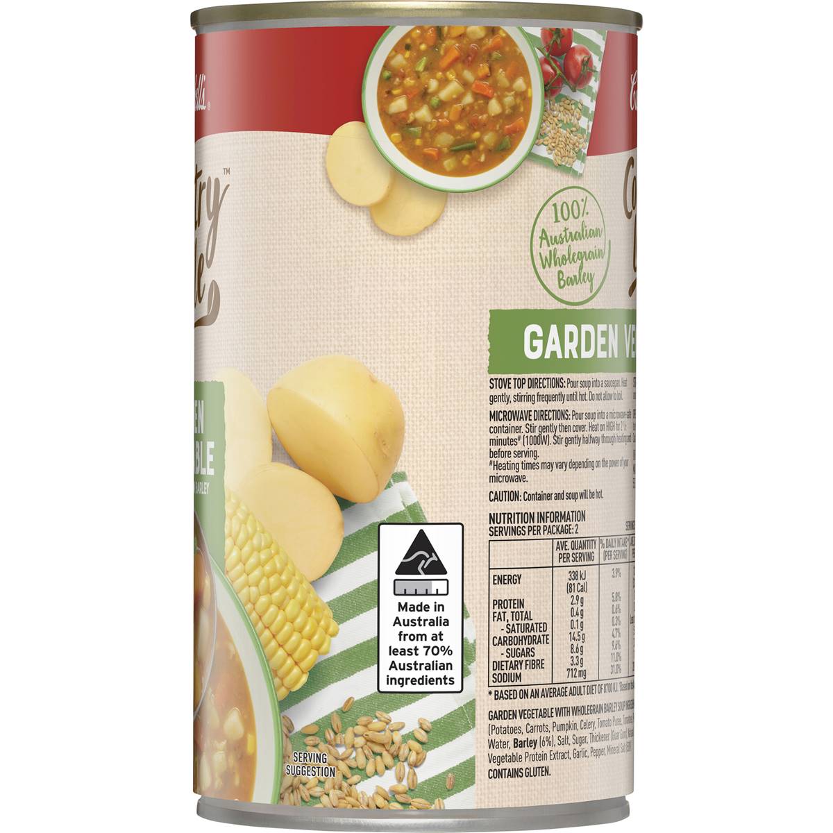 Campbell's Country Ladle Soup Garden Vegetable & Wholegrain Barley 500g Woolworths