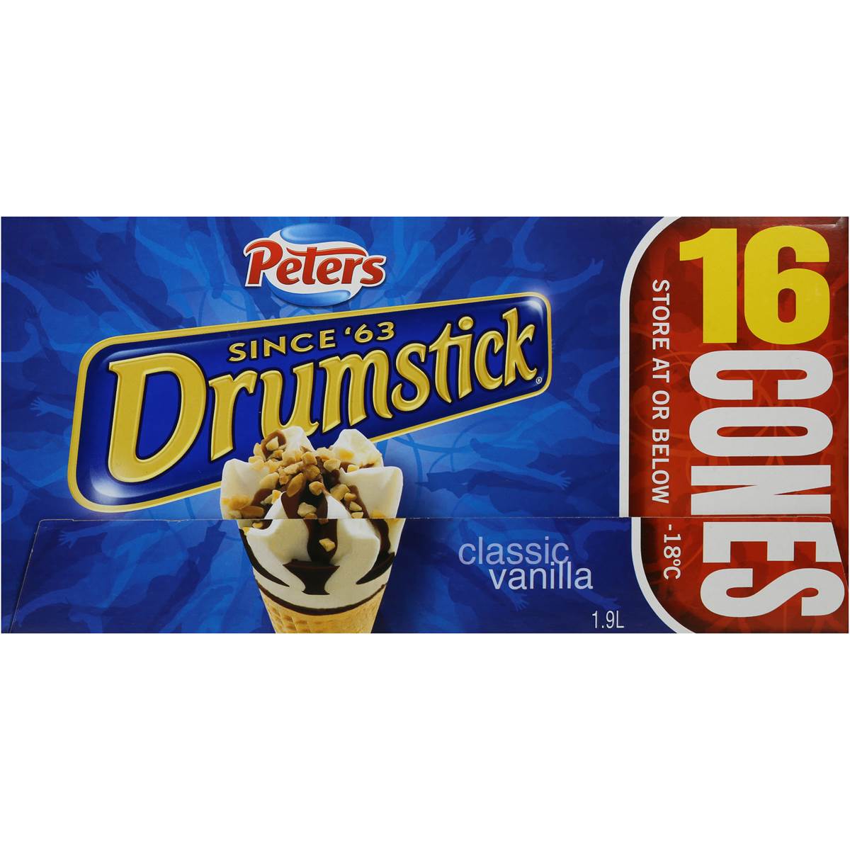 Peters Drumstick Ice Cream Vanilla 16pk 1.9l Woolworths