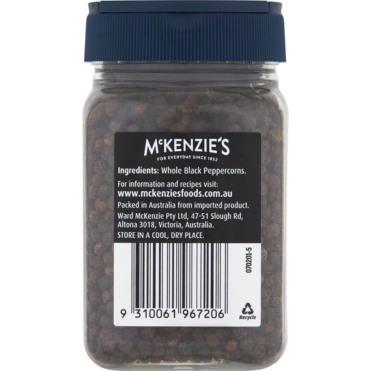 Mckenzie's Pepper Black Whole 200g Woolworths